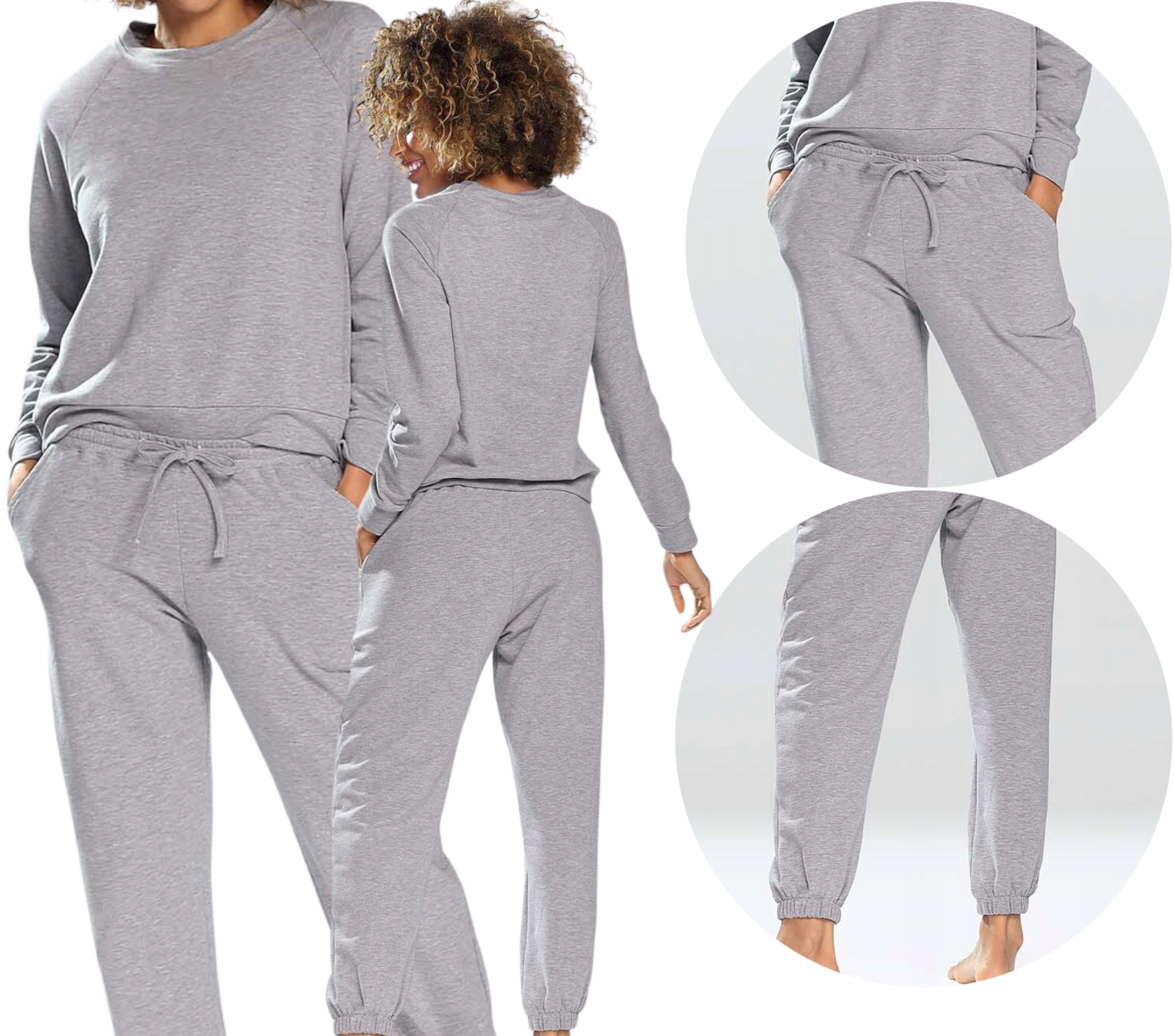 

Modny kobiecy słodki komplet/dres szary XXL