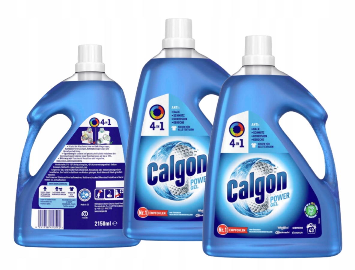 Levně Calgon Powergel 4v1 gel čistící odvápňovač pračky 3x 2,15 l => 129 praní