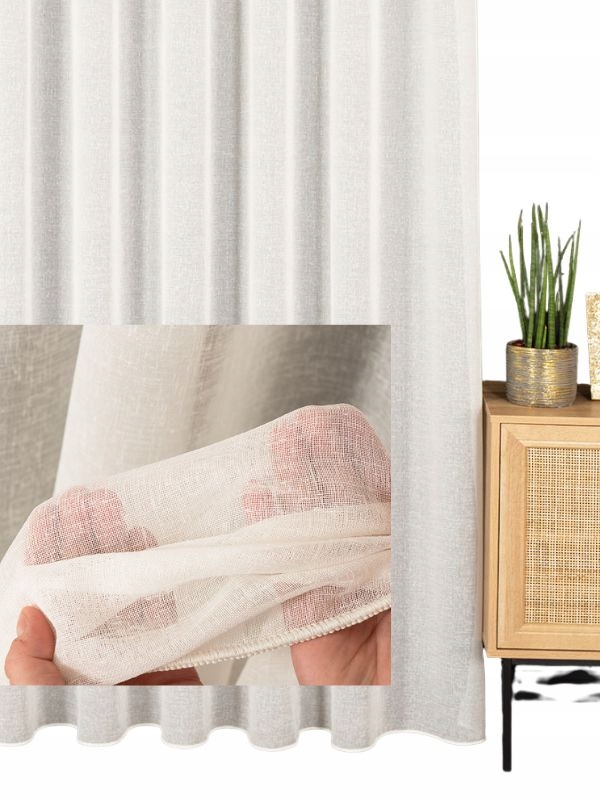 Záclony Hotové s všitou páskou a olovom do salónu Ecru Béžová 360x160