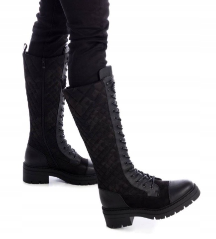 Xti Černé Prošívané Mušketýrky Na Plochém Podpatku 36 T7I