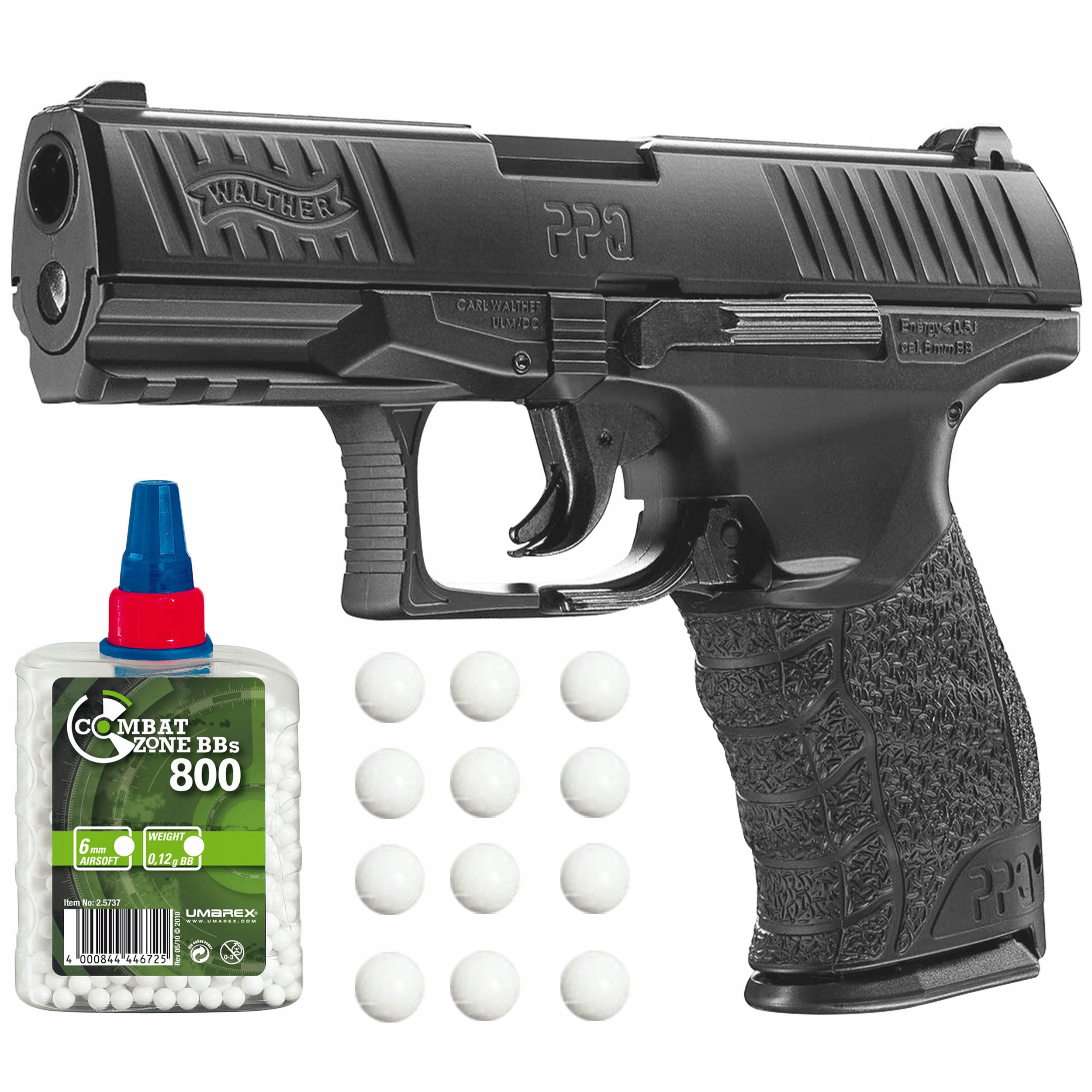 Pistolet Asg Walther Ppq 6mm sprężynowy 800 kulek