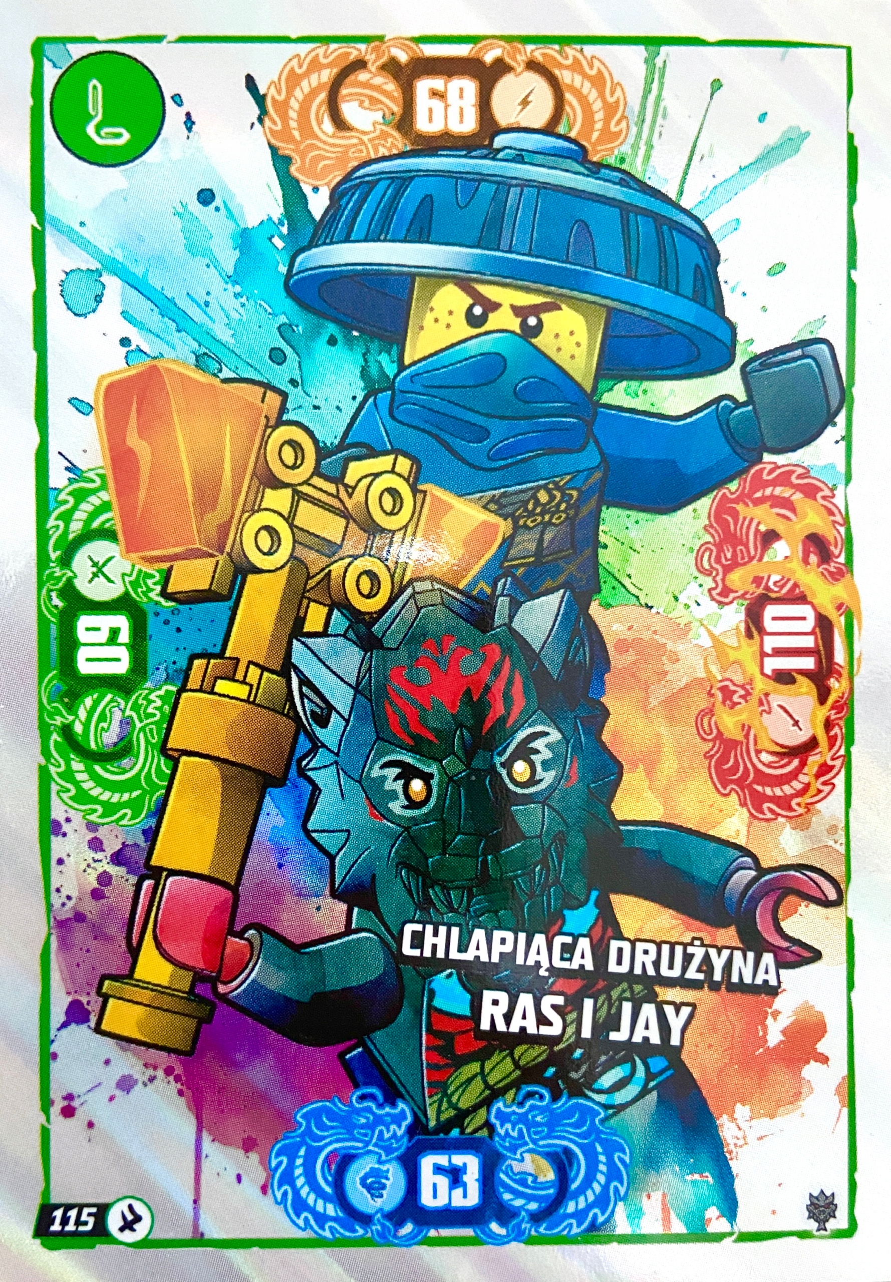 Lego Ninjago 2026 seria 11 karta Rzadka 115 Chlapiąca Drużyna Ras I Jay