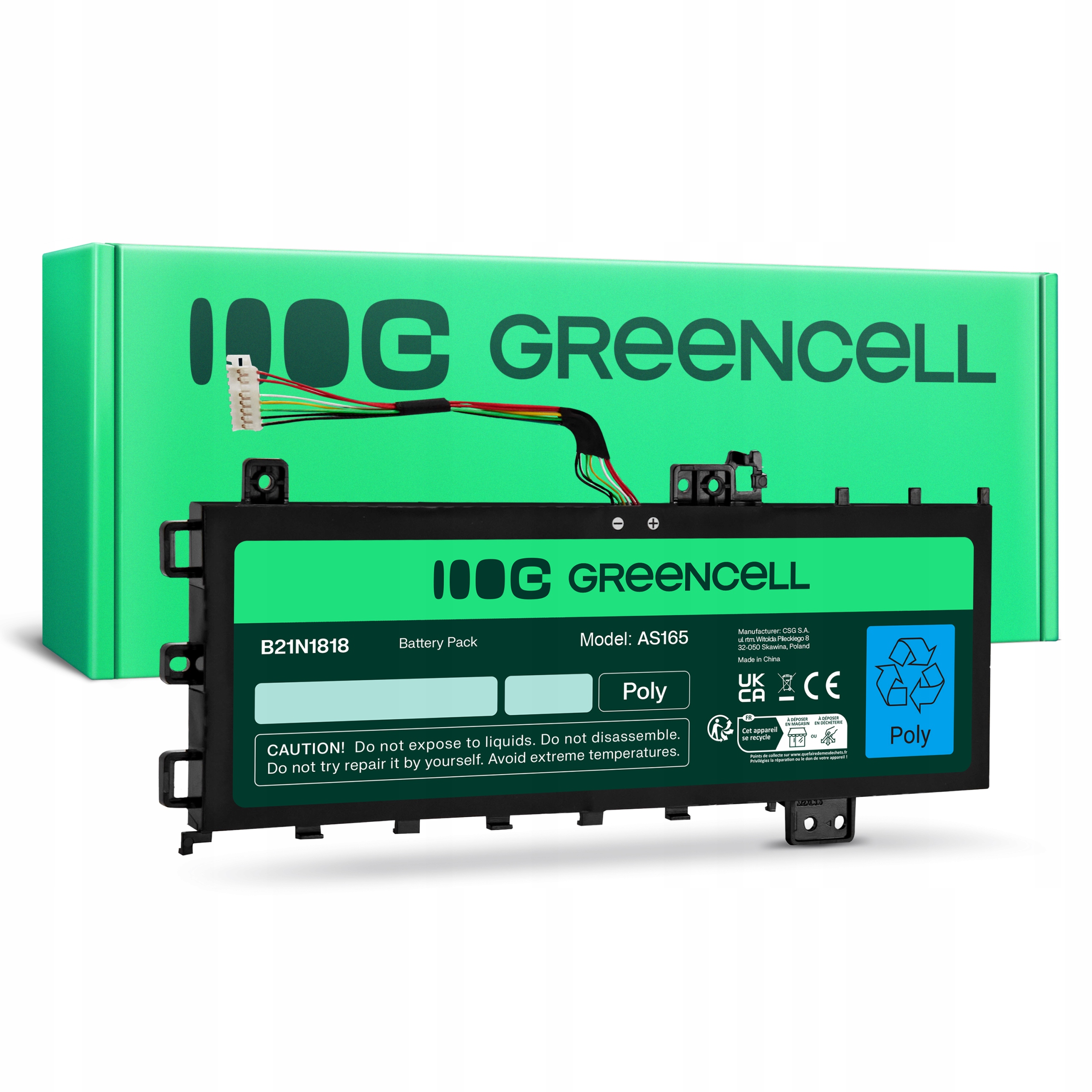 Bateria Green Cell B21N1818 C21N1818-1 do Asus VivoBook 15