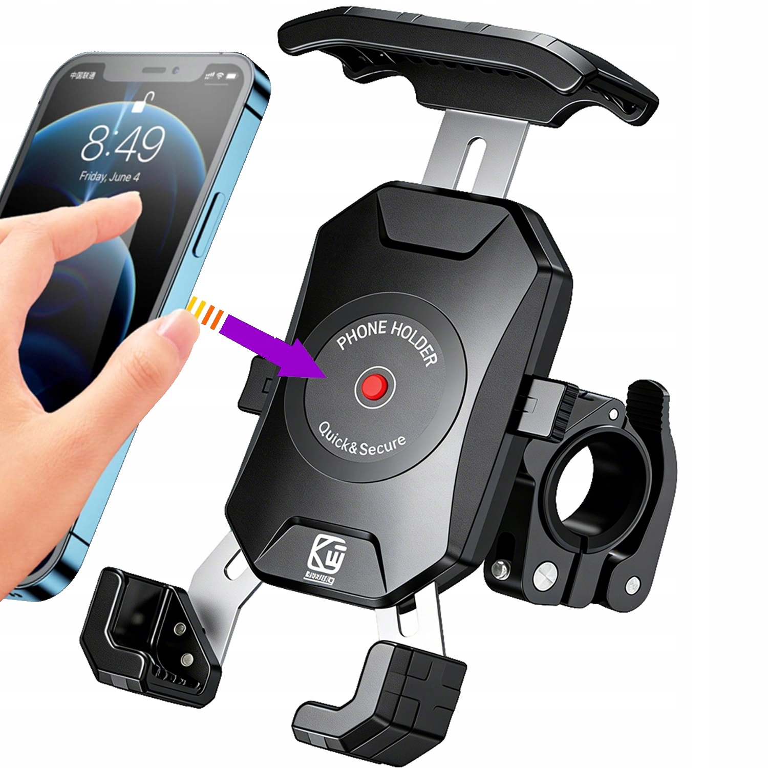 Pancerny Antywibracyjny Uchwyt Rowerowy Motocyklowy Na Telefon 4.0-7"