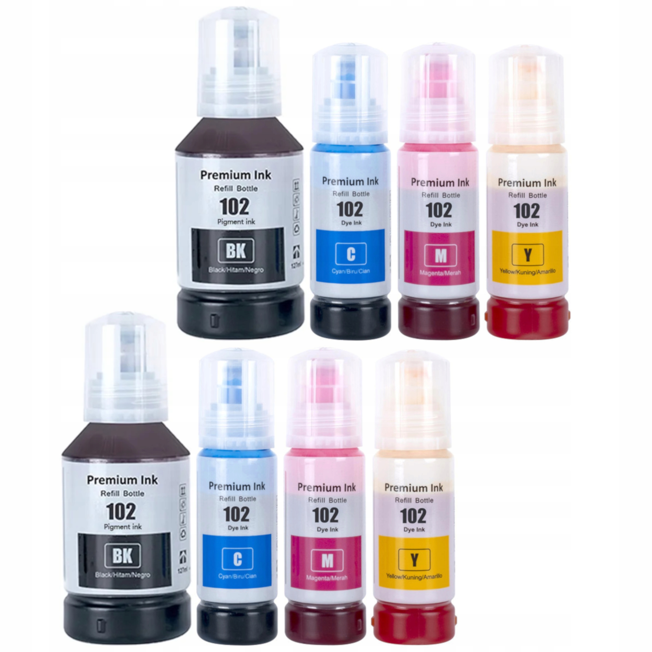 8x Tusz 102 Pro Ecotank ET-2700 2750 3750 4750