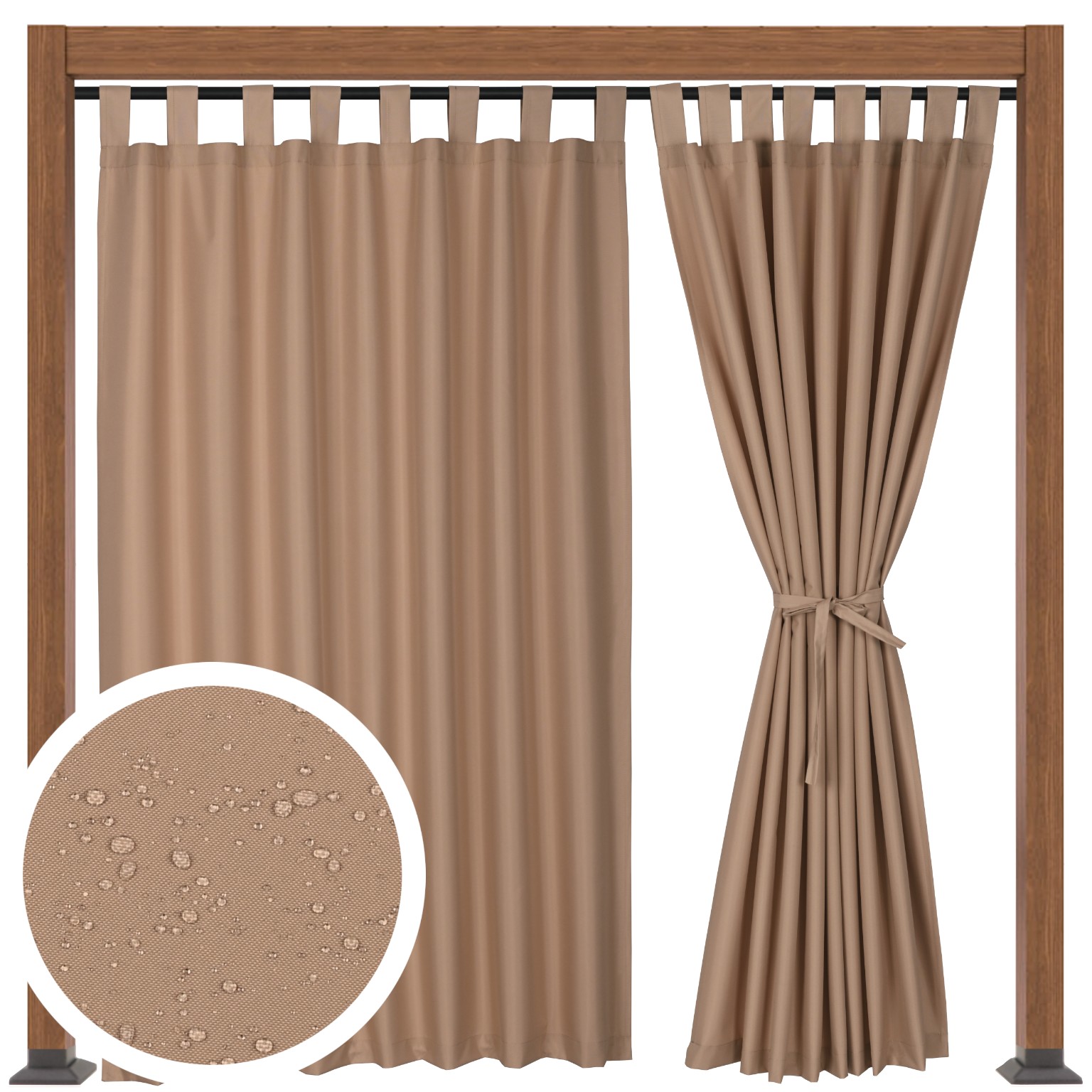 Zasłona Wodoodporna Ogrodowa Tarasowa Na Taras 155x290 beżowa