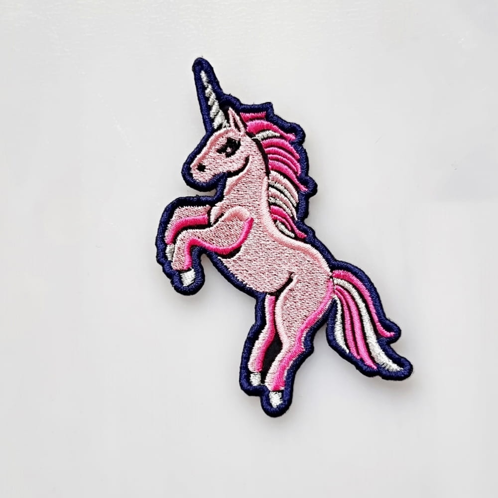 Haftowana naszywka TERMO na ubranie - Jednorożec różowy 11,2 x 6,3 cm