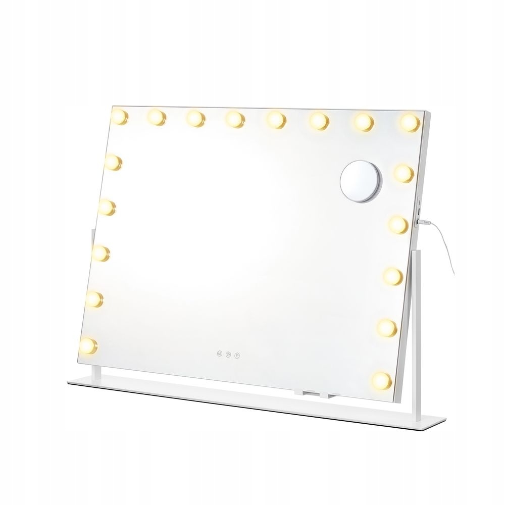Zrkadlo na make-up Songmics Led 80×60 cm 18 žiaroviek Usb biela