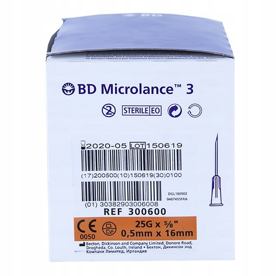 

Bd Microlance Igły iniekcyjne 0.5x16mm 25G 100szt