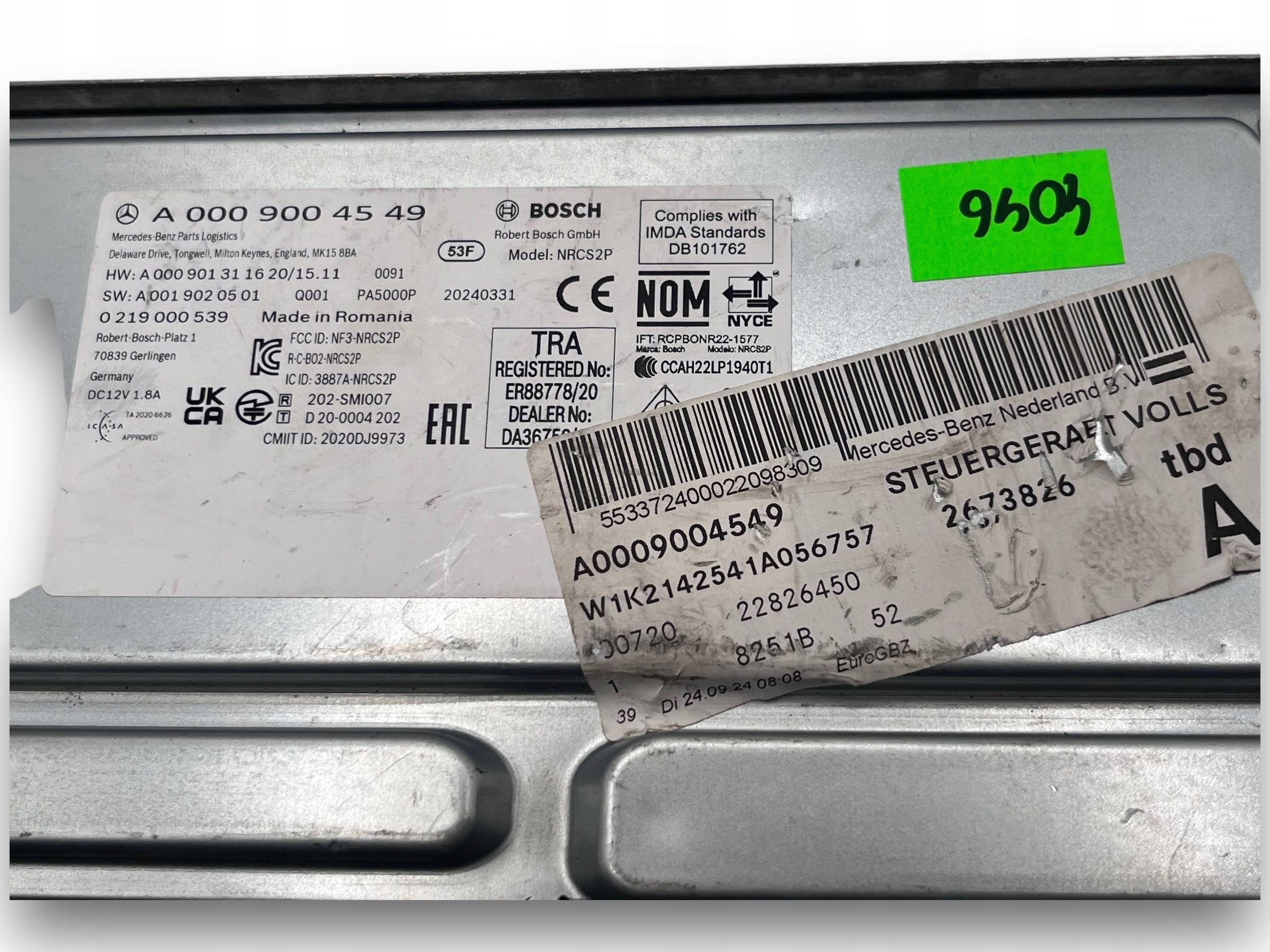 MERCEDES BENZ control unit JEDNOSTKA STERUJACA A0009004549 $J