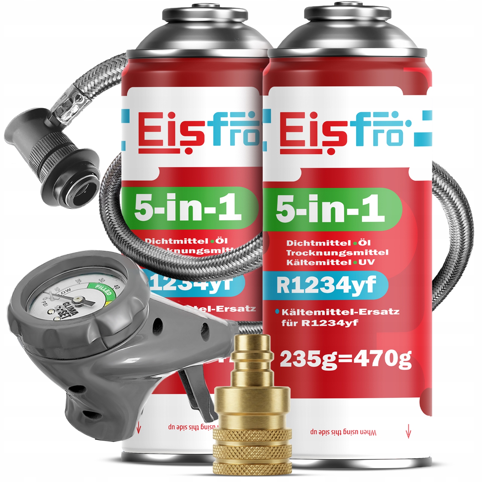 2x Gaz Klimatizace R1234yf chladivo 5v1 Vypouštěcí Kabel Adaptér