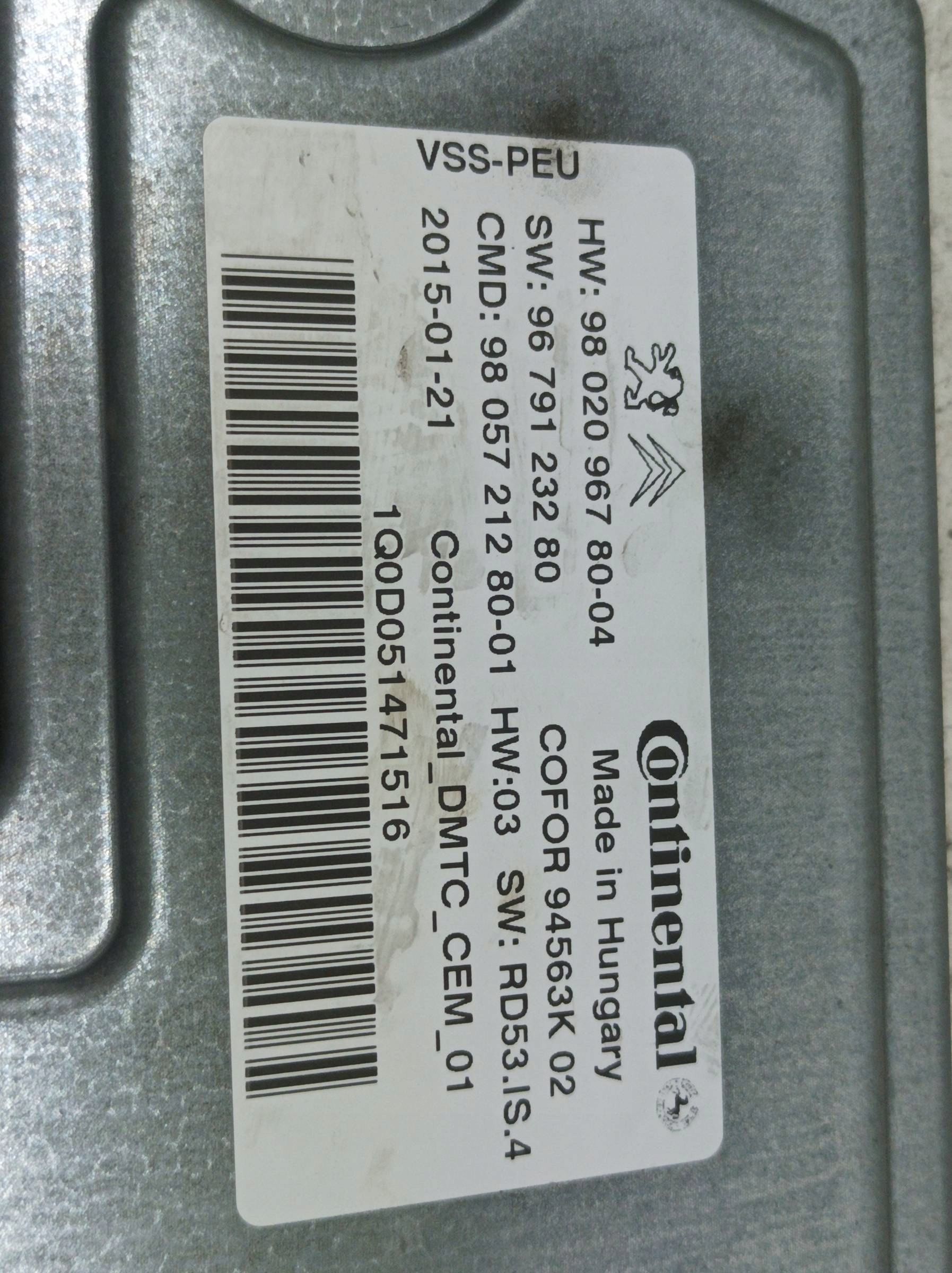 modulo START STOP 9802096780 Citroen DS4 e (2010- )