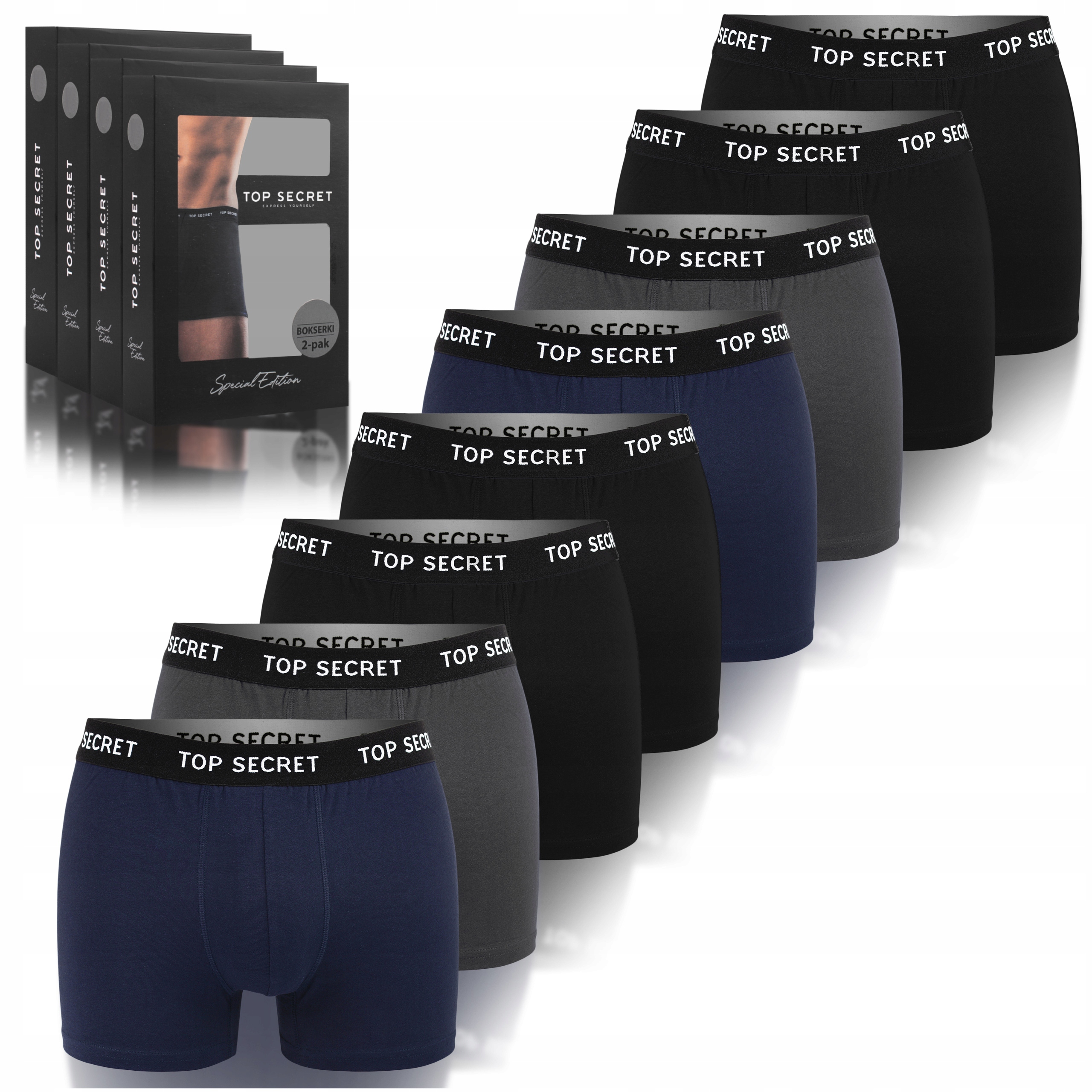 Top Secret Bokserki Męskie Bawełniane 8pak Rozmiar XL
