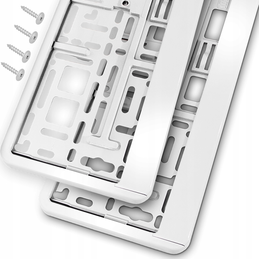 Ramki Tablicy Rejestracyjnej Białe Komplet 2SZT Eu Ramki Pod Tablice Komple