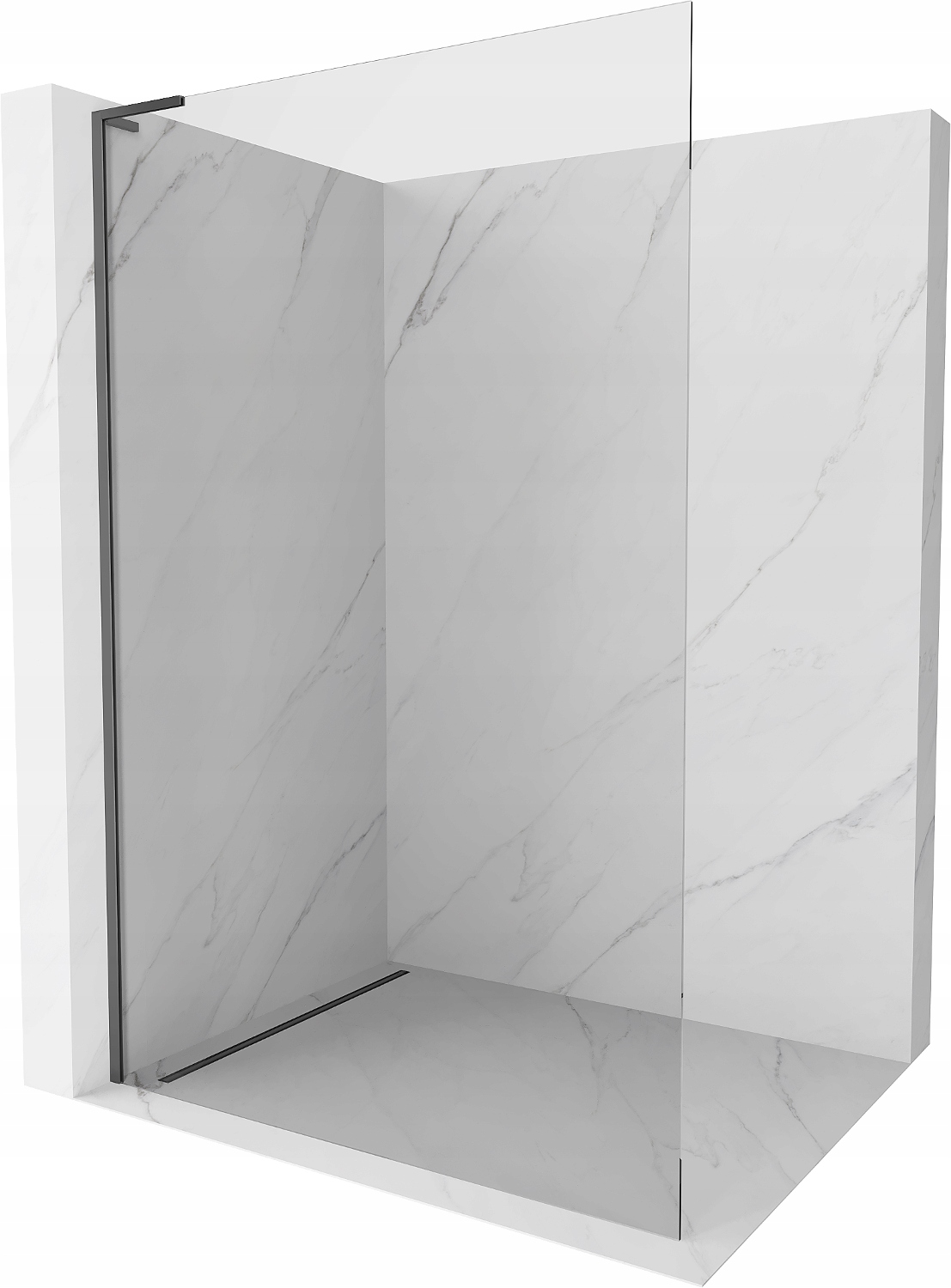 Mexen Kioto L Walk-in Sprchová Stěna 105x200 cm, Transparentní, Gun Metal