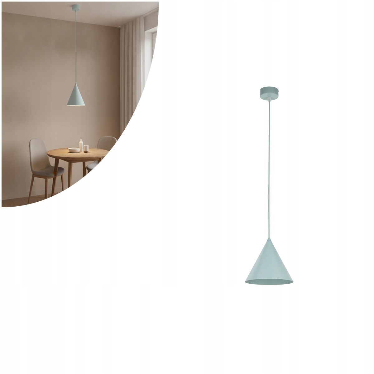 Zelená závěsná lampa Cono do jídelny nad stůl, klasická, Tk Lighting