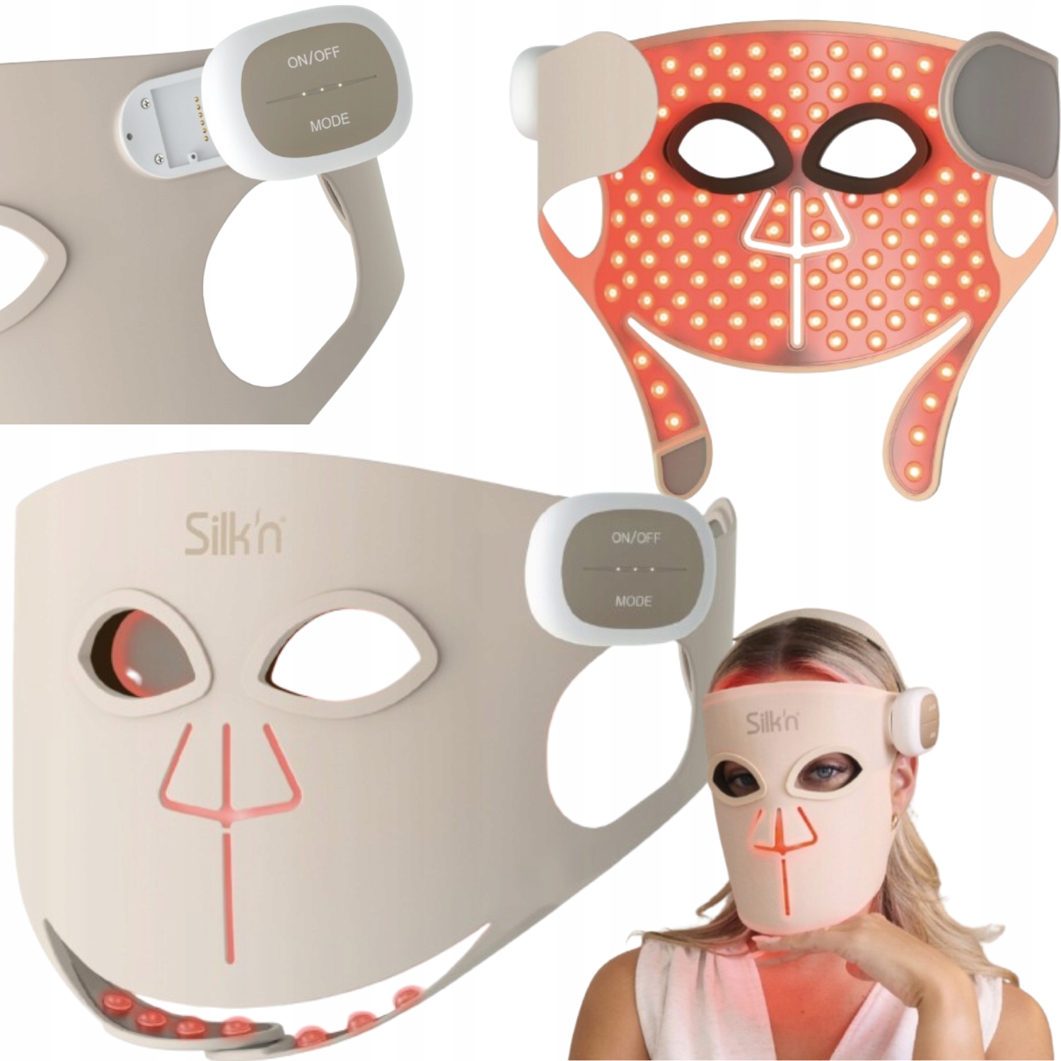 MASKA LED NA TWARZ SILK'N PRO BEZPRZEWODOWA TERAPIA ŚWIATŁEM FOTONOWA 7w1