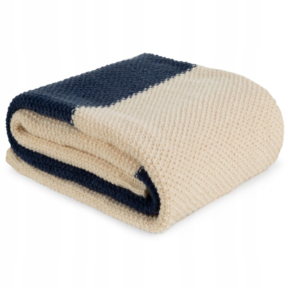 Deka přehoz PLED4 130x170 Eurofirany béžová, tmavě modrá