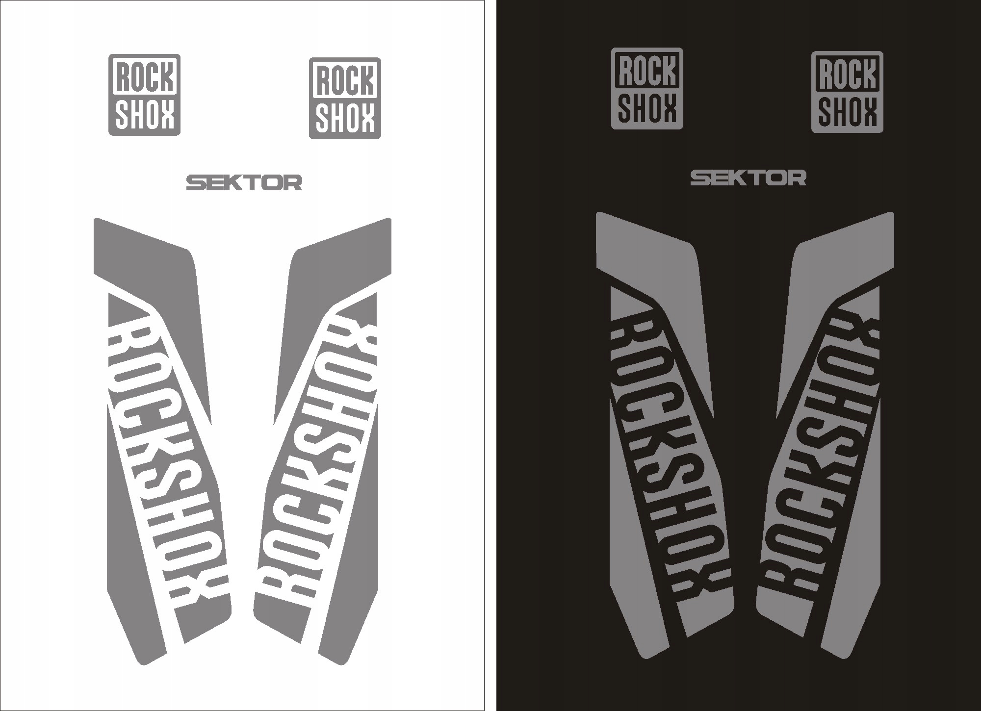 SEKTOR ROCK SHOX naklejki amortyzator RÓŻNE KOLORY Długość 0 mm