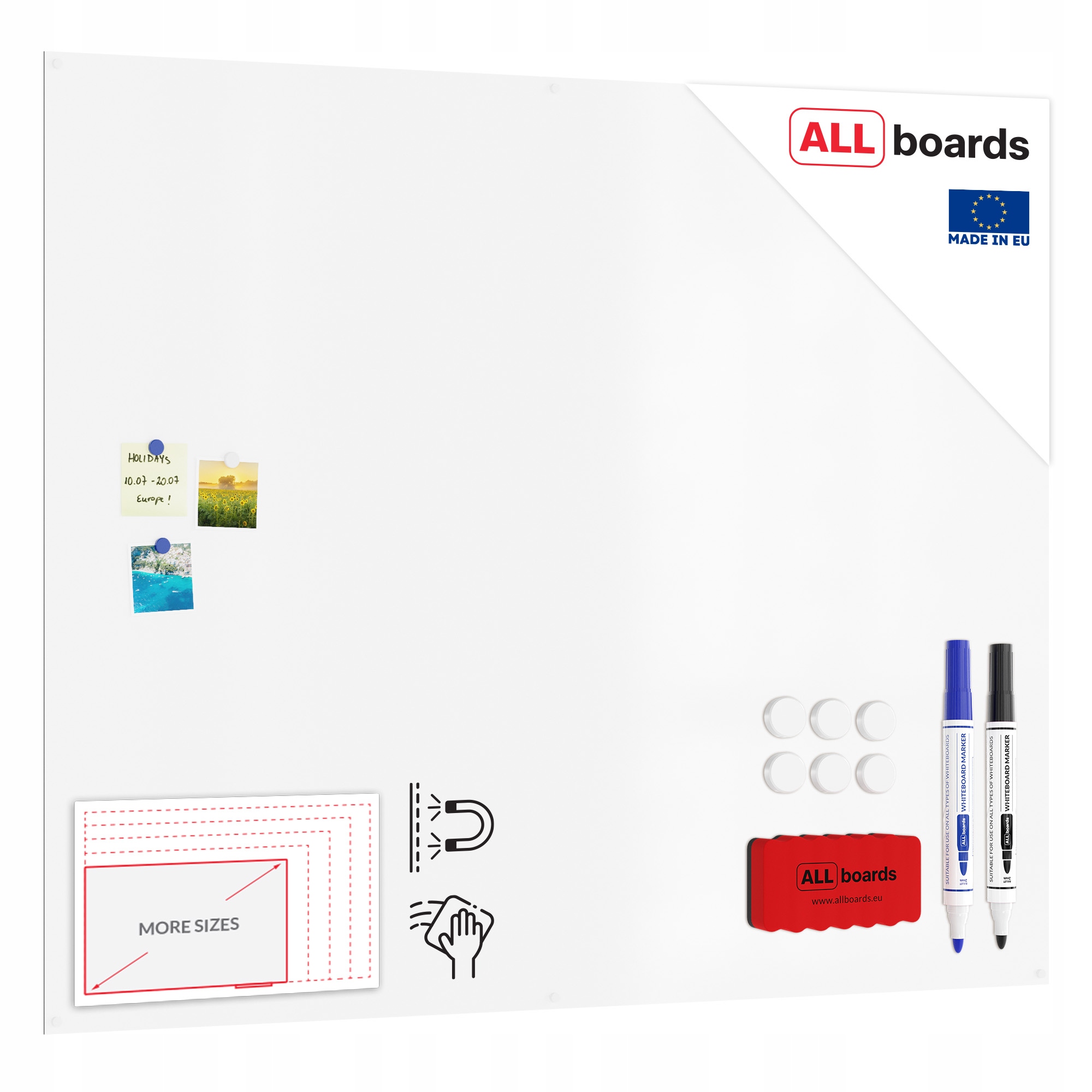 Tablica suchościeralna magnetyczna SLIMboard bezramowa 150x120 cm Gratisy