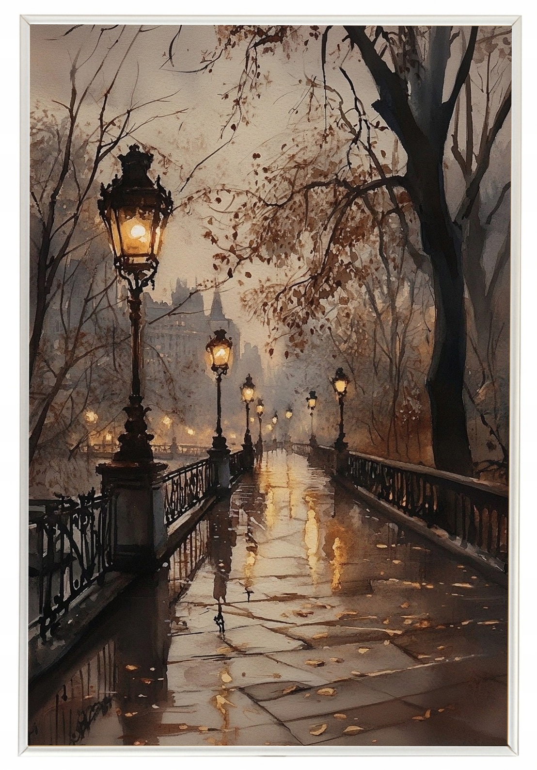 Plakát Rámeček Plakát Krajina Park Silnice Alej Cestička Večer 40x60