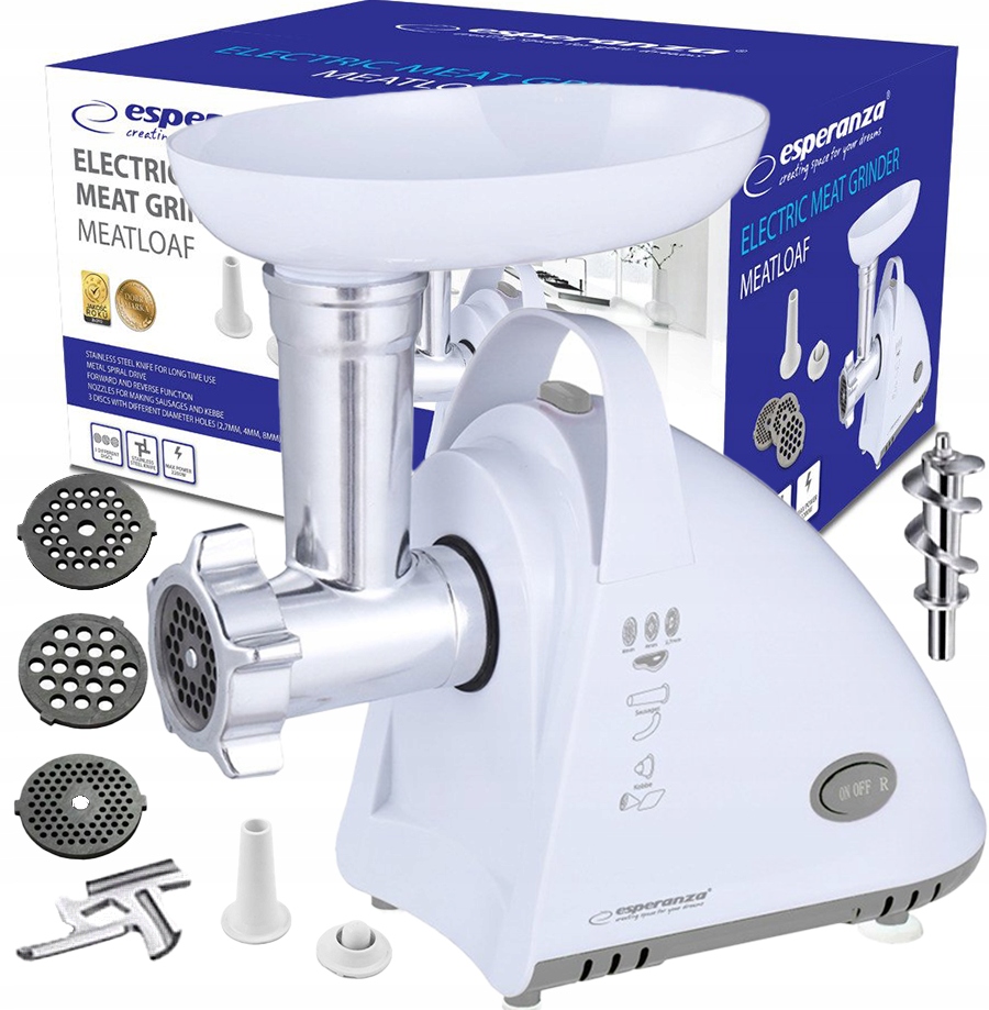 MASZYNKA DO MIELENIA MIĘSA MEATLOAF 2200W ESPERANZA Z DYSZĄ DO KIEŁBASY