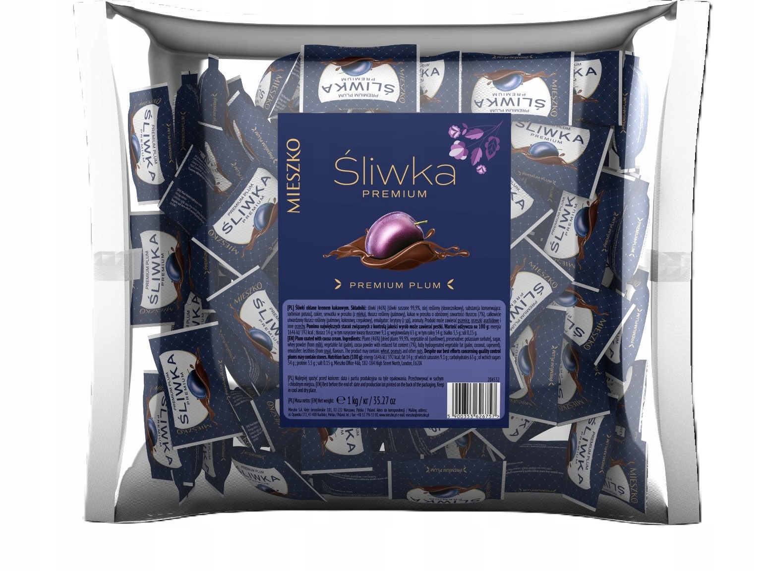 Mieszko Švestka v čokoládě bonbóny čokoláda 1 kg