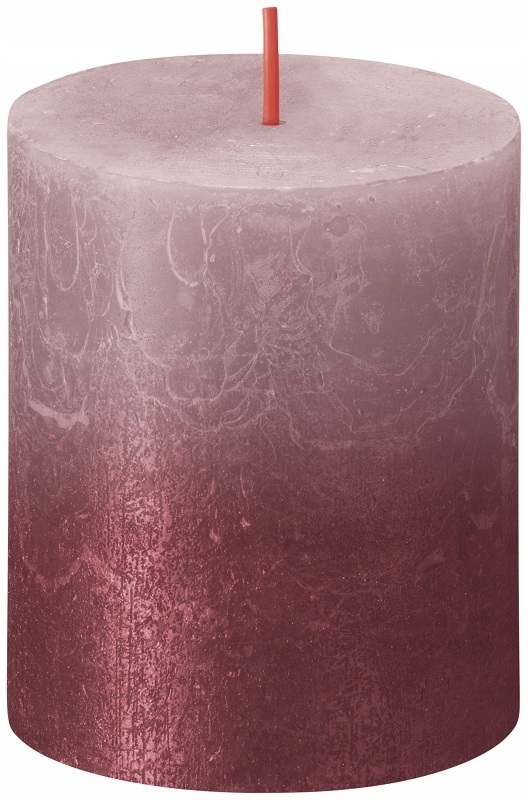 

Świeca Rustic 80/68 Sunset pudrowy róż czerwień