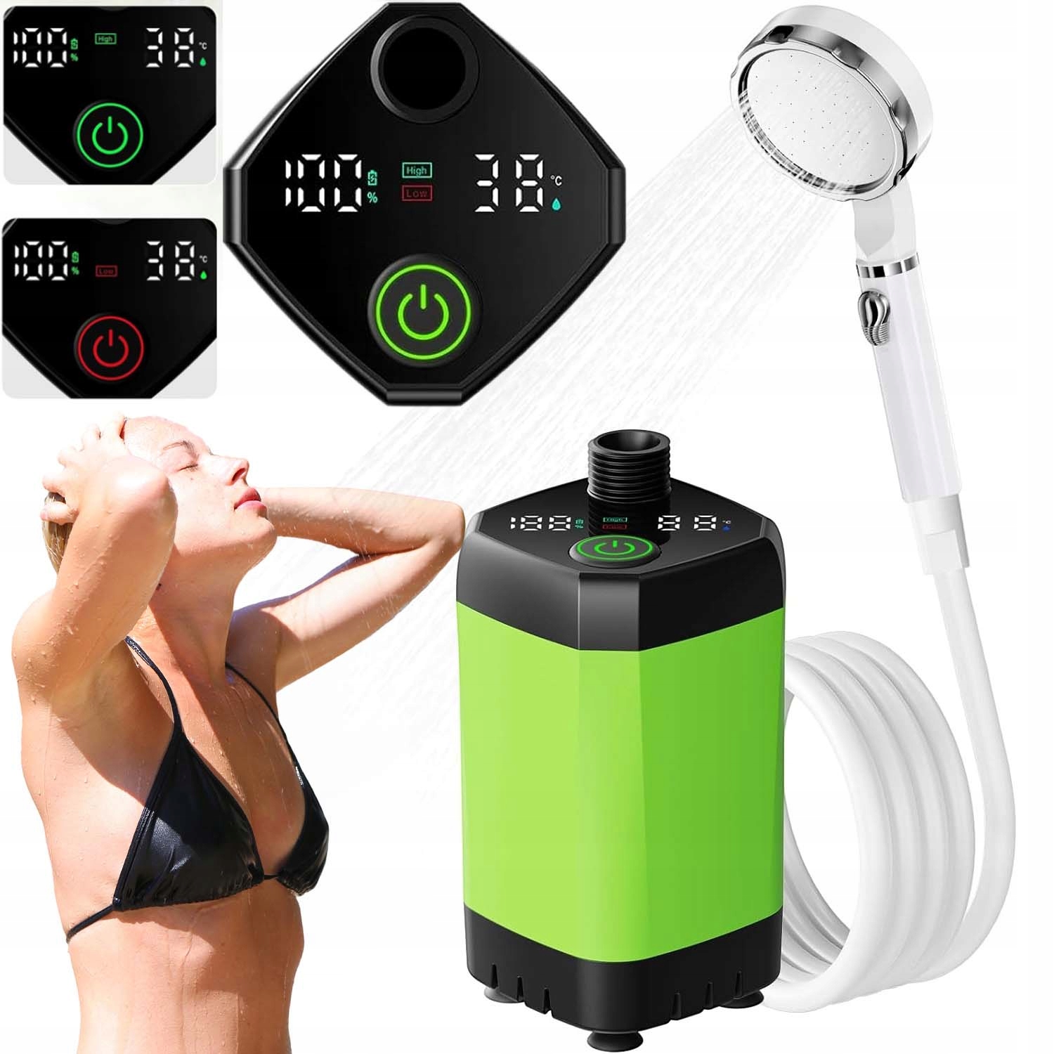 Turistická Sprcha S Elektrickým Čerpadlem Pro Kempování, Akumulátor LCD 6000MAH