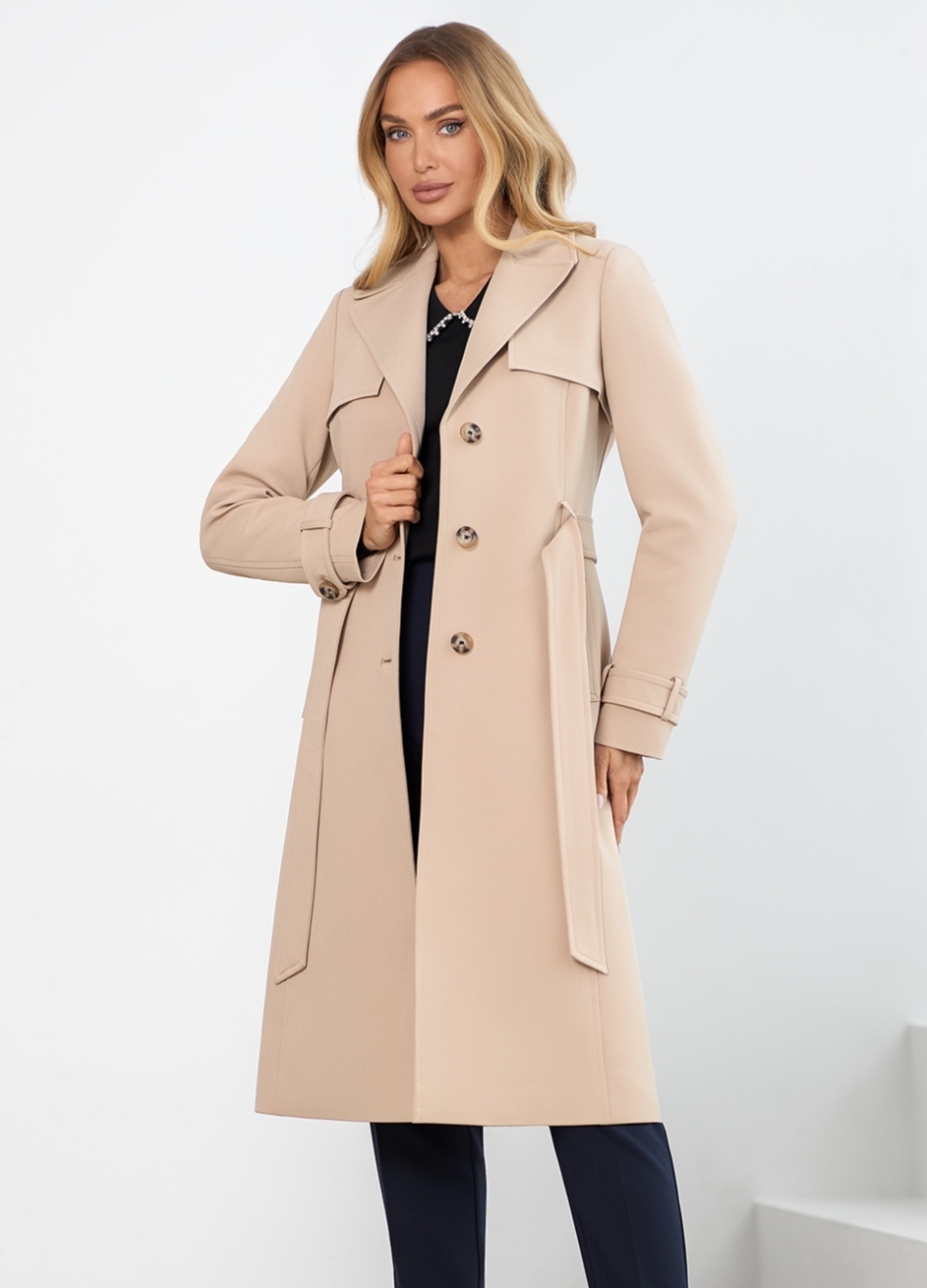 Zartex dámský trenčkotový kabát bez kapuce Perla světlý camel SS25 velikost 34