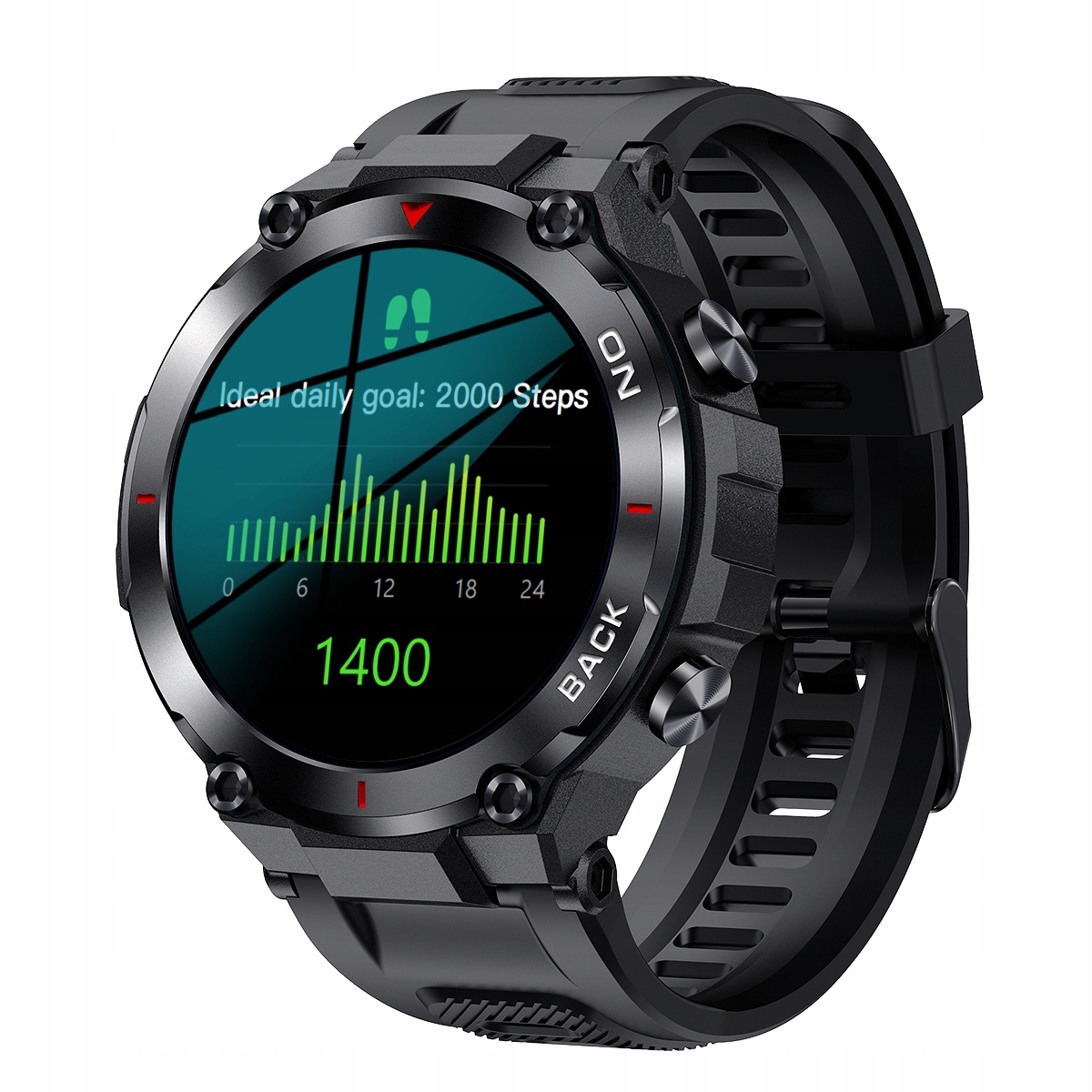 SMARTWATCH Męski Sportowy SpO2 Pulsometr GPS aGPS Transmisja danych brak