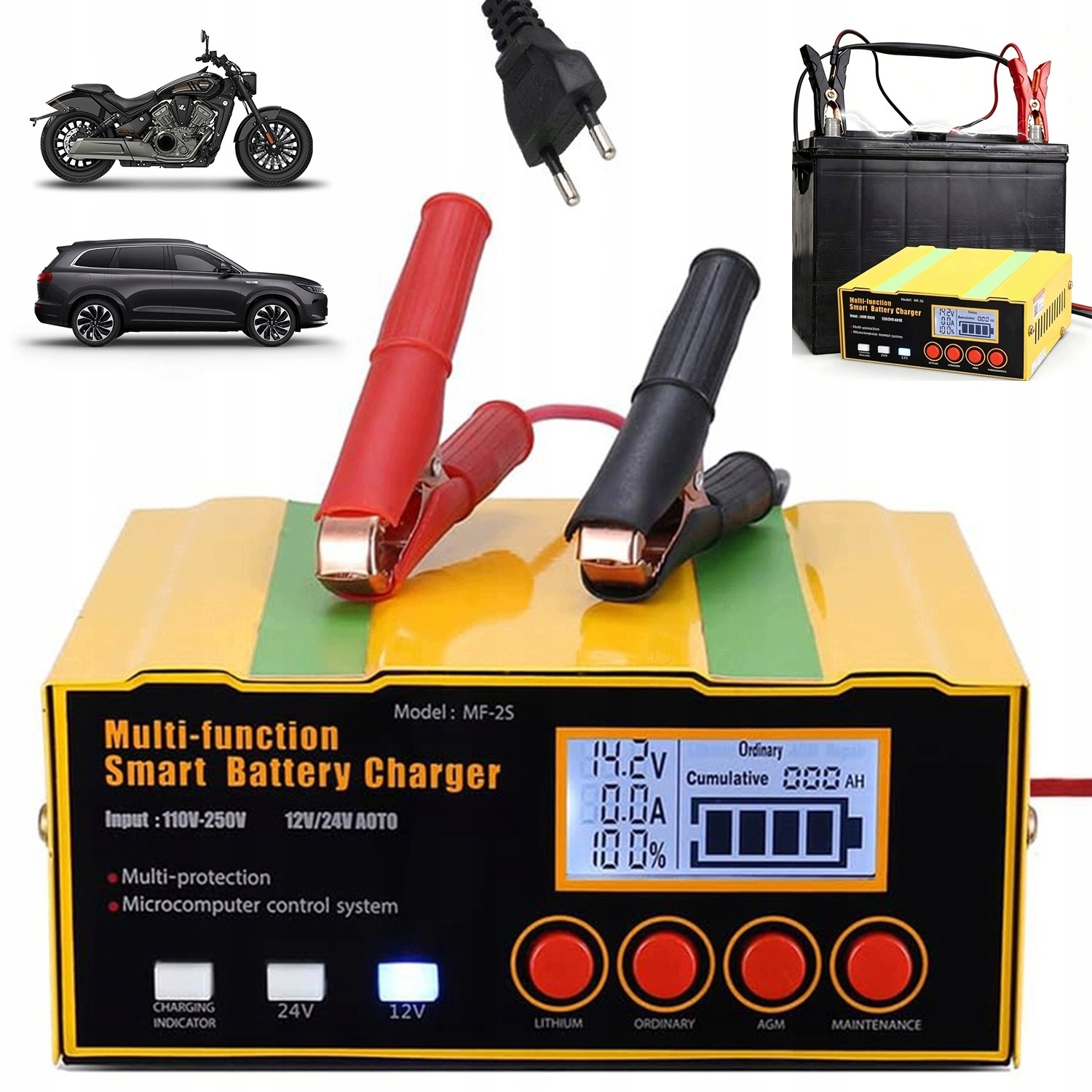Automatická Nabíječka Akumulátorů Automobilový 12V/24V Mikroprocesorový