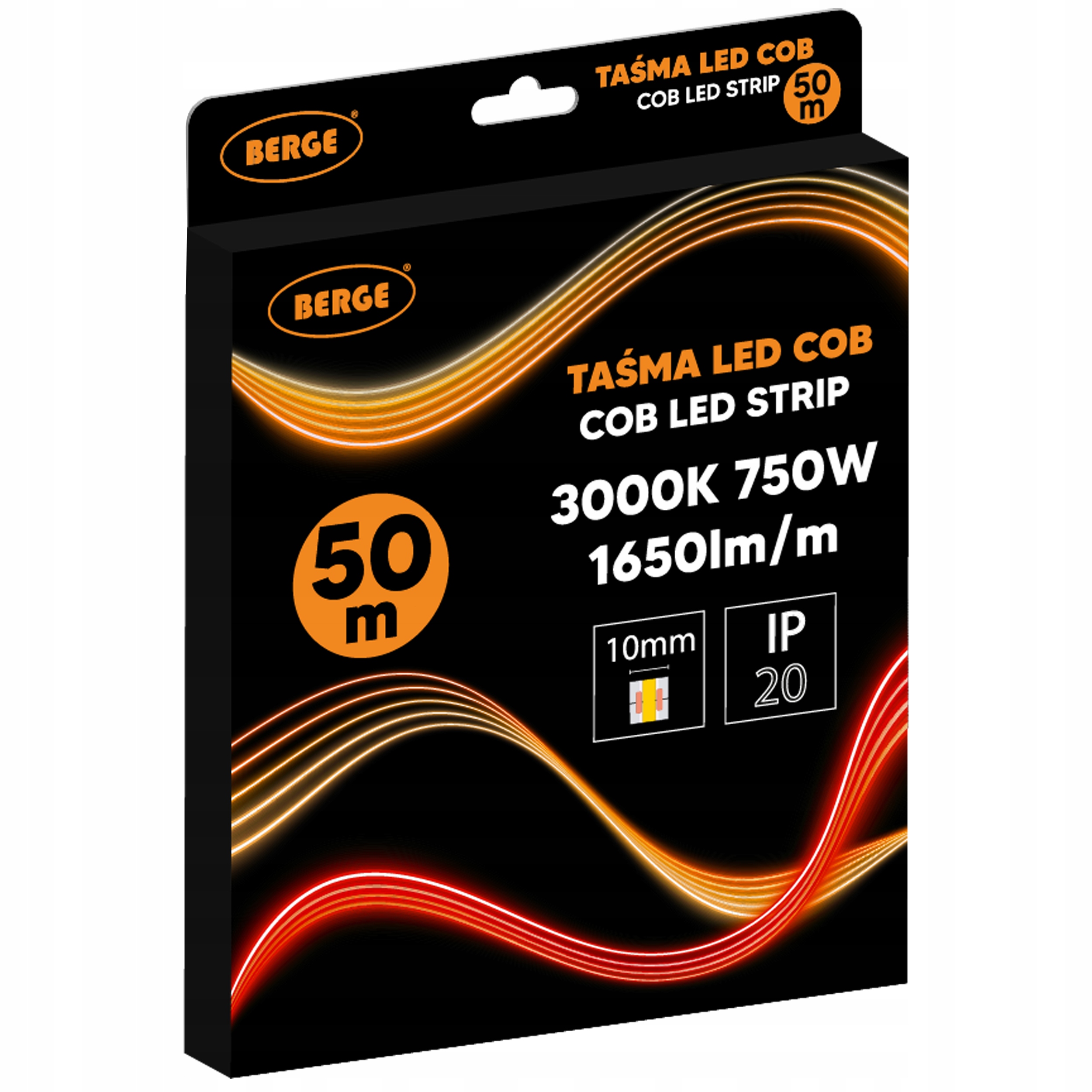 Led páska Cob Neon 12V 50m Veľká rolka 528 diód 15W 1650lm 3000K teplá 10 mm