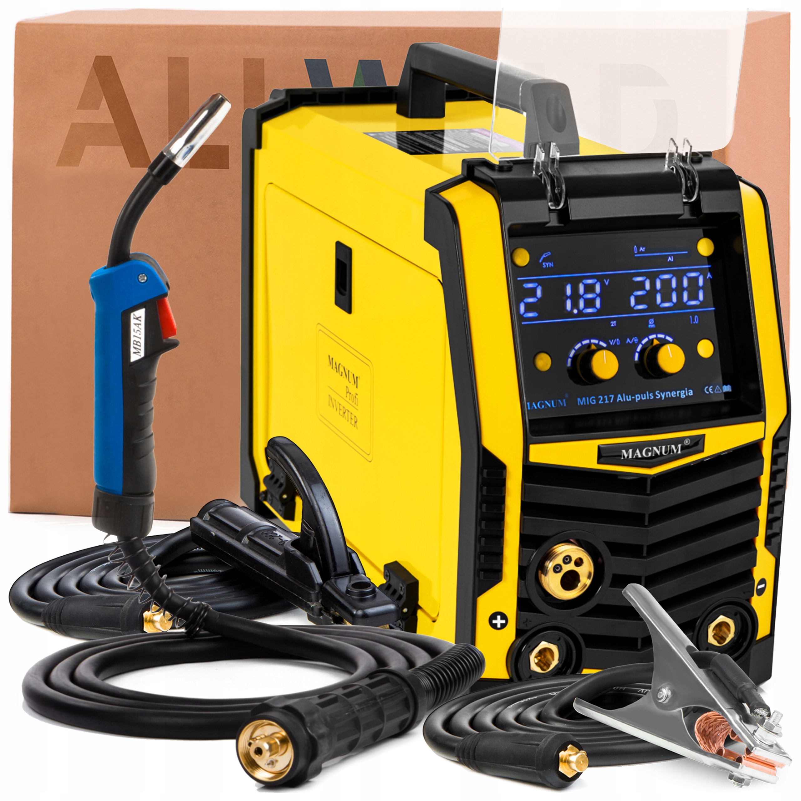 Svařovací Stroj Magnum Mig 217 Alu Puls Synergie 230V 200A Tig Lift Mma 2T/4T Flux