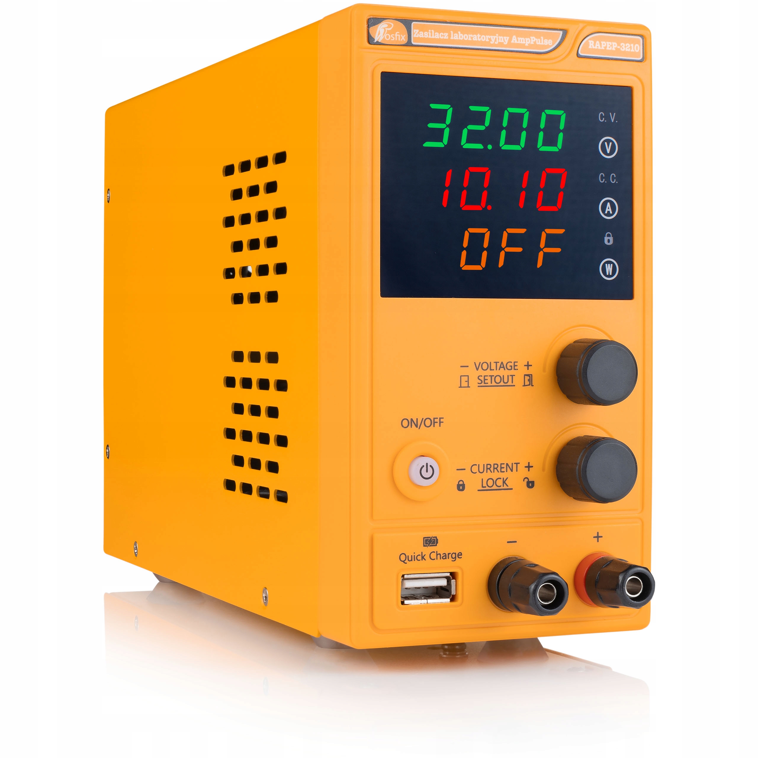 REGULOWANY ZASILACZ LABORATORYJNY AMPPULS RAPEP-3210 32V 10A USB PRECYZYJNY Stan opakowania oryginalne