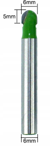 Frez Kulisty Półokrągły Kulowy 6mm x 6mm Węglik