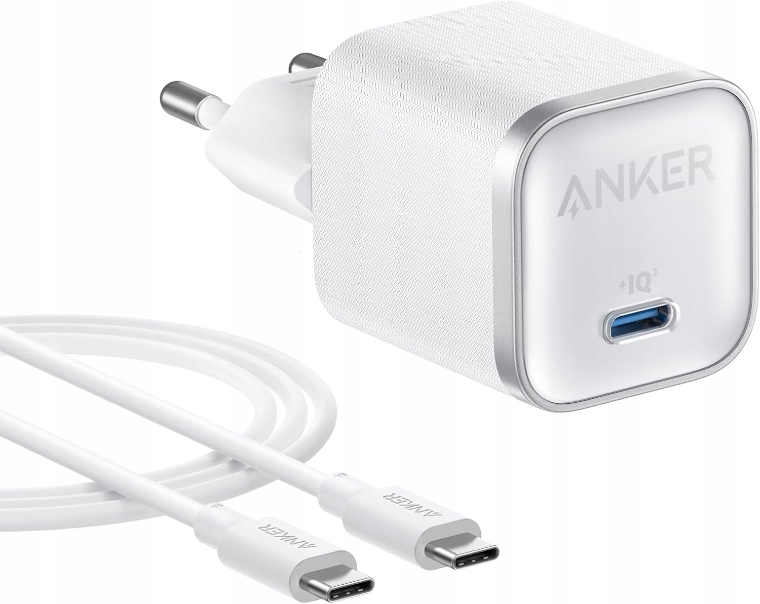 Ładowarka sieciowa Usb-c Anker Nano 45W, Pps, GaN, Kabel Usb-c 1,8m Biała