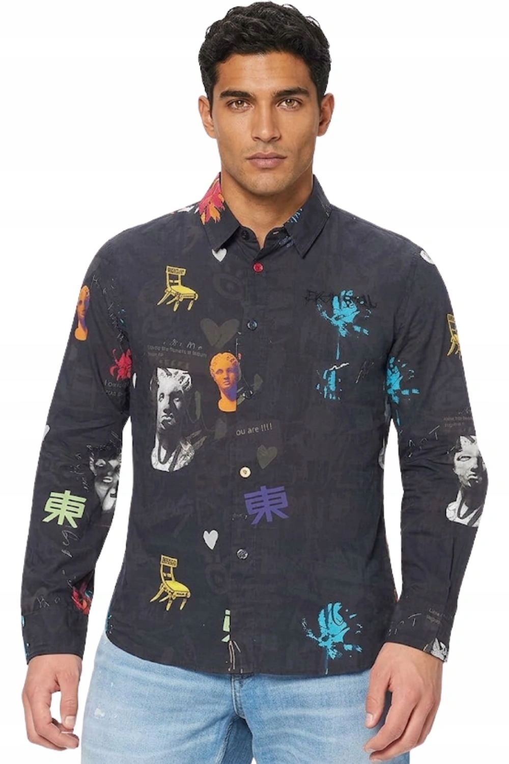 Pánská bavlněná košile Desigual s dlouhým rukávem a kostkovaným vzorem vel. S