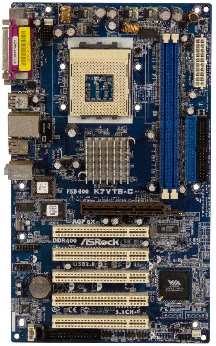 ASRock K7VT6-C Socket 462 Ddr Agp Pci Atx