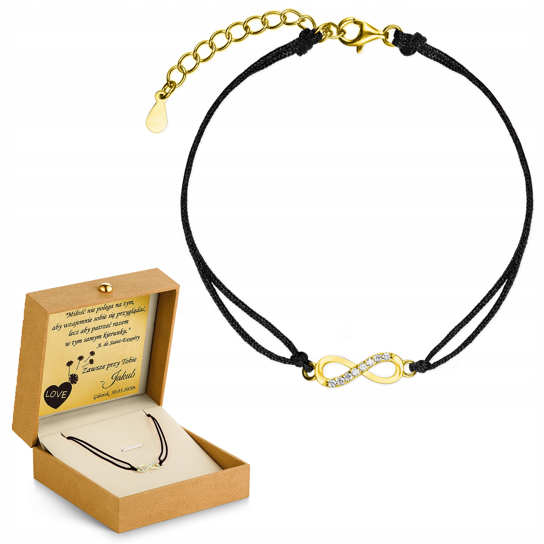 

Bransoletka srebrna pr.925 nieskończoność Grawer