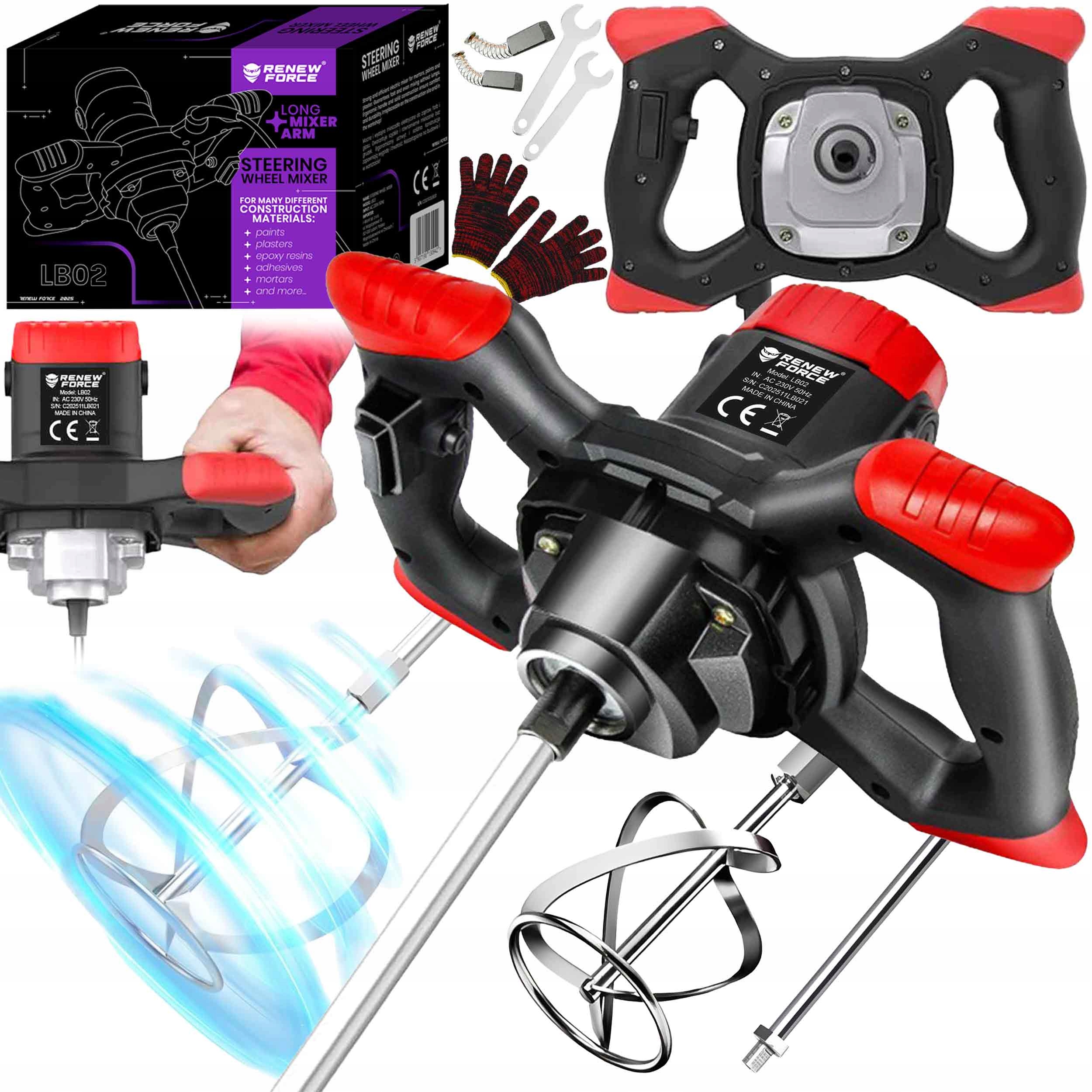 Míchadlo Na Lepidlo Z Betonu Elektrické 2800 W Míchadlo Výkonné XL