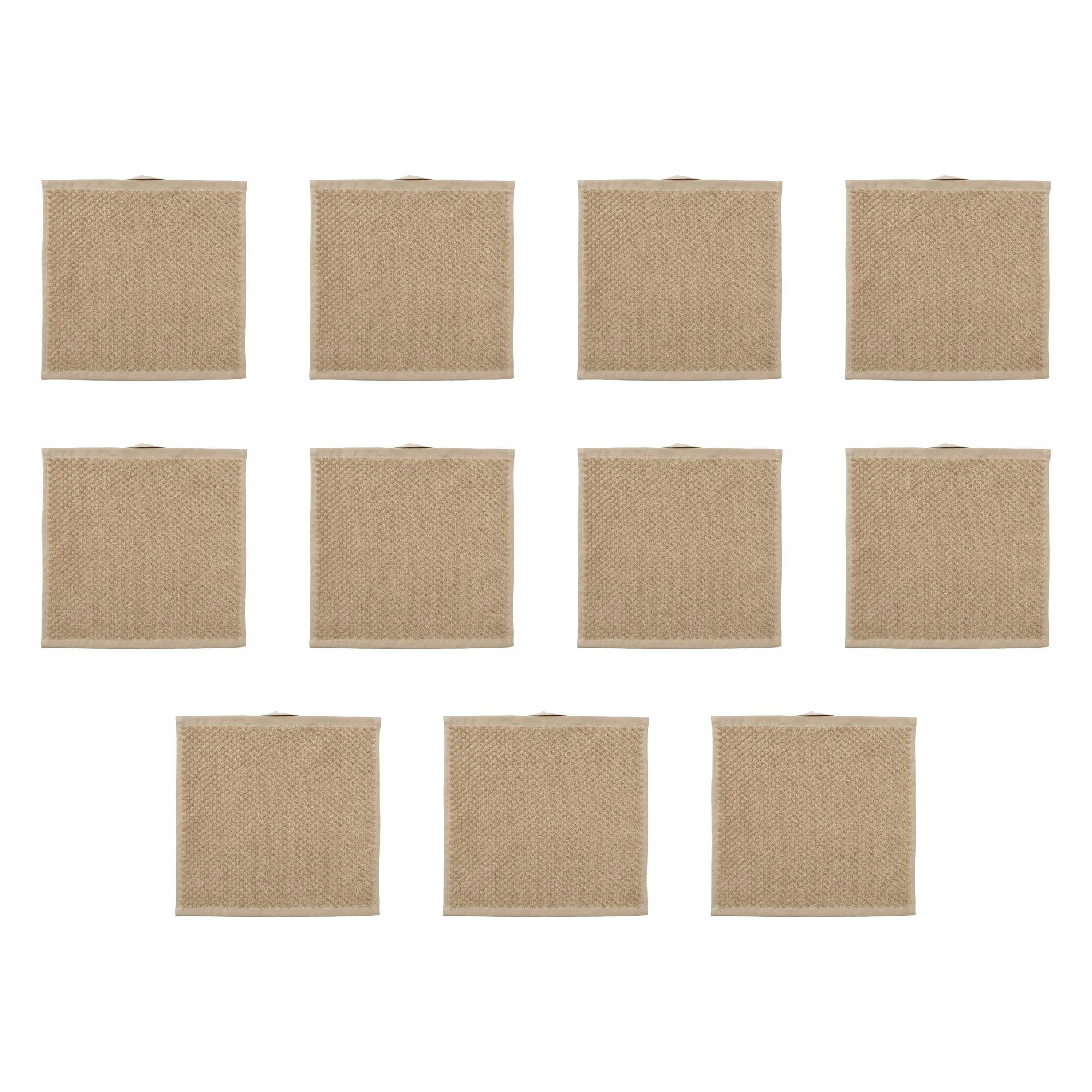 11 ks Froté ručník béžový 30x30 cm 500 g/m² bavlna Gulvial