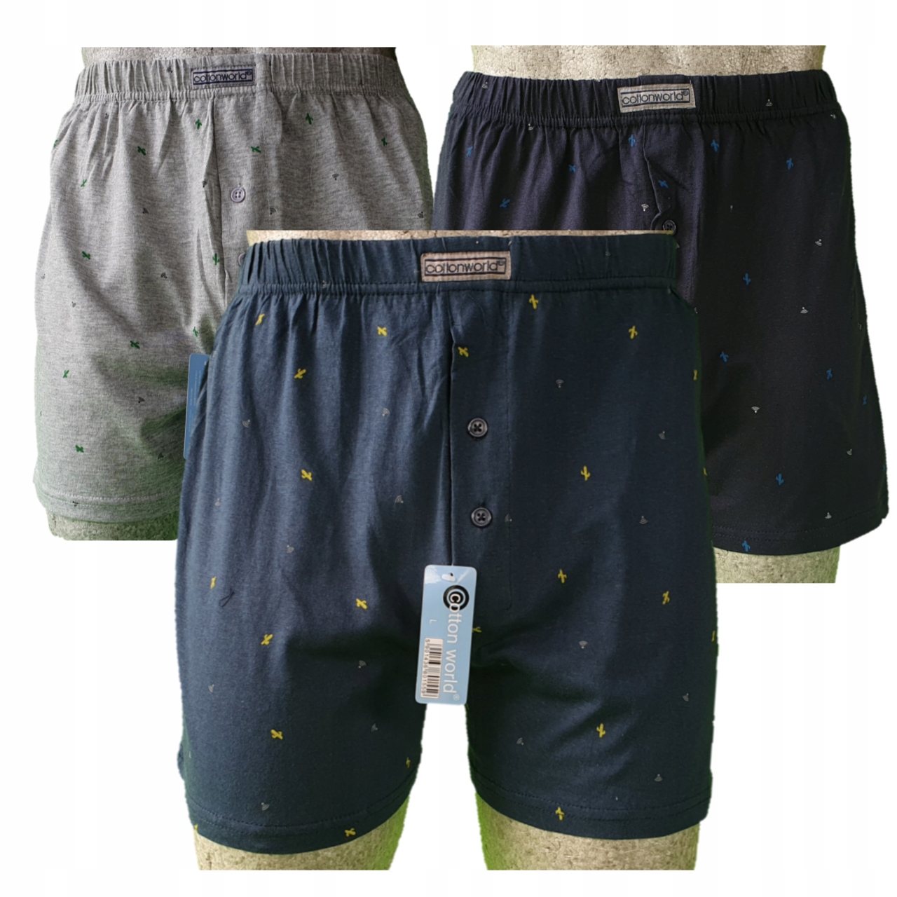 

Luźne Bokserki Majtki Cotton World 100% Bawełna XL