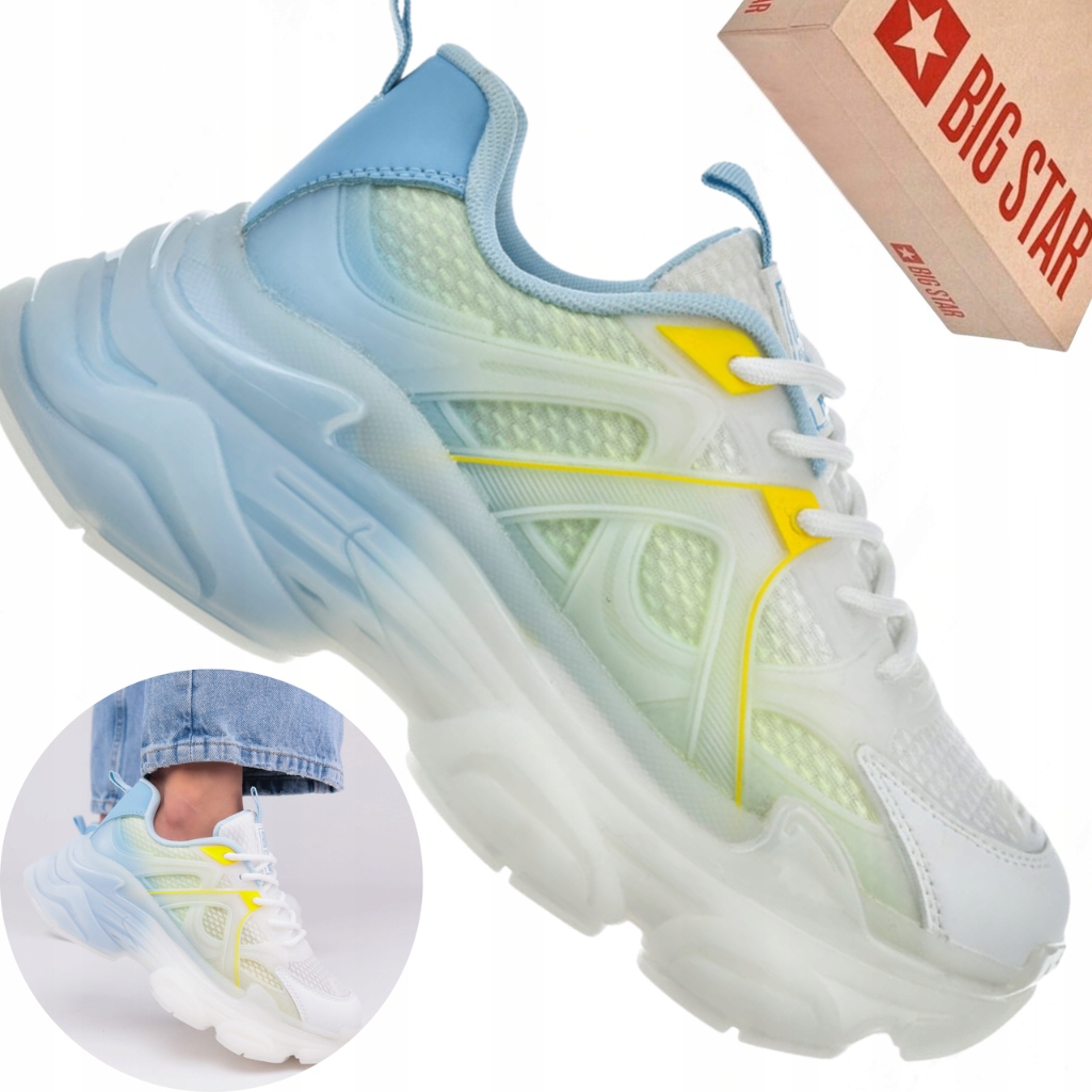 Dámské boty Big Star NN274944 sportovní tenisky modré chunky sole