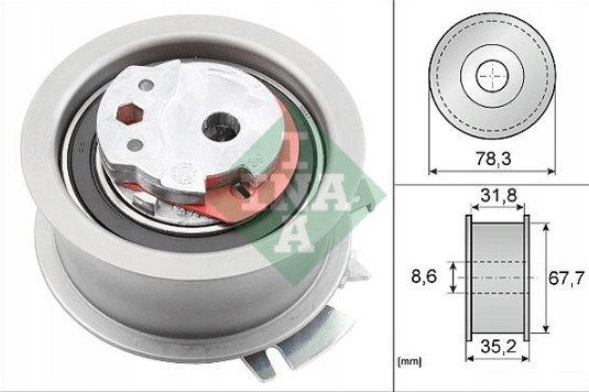 Schaeffler INA 531 0628 30 Rolka napinacza, pasek rozrządu