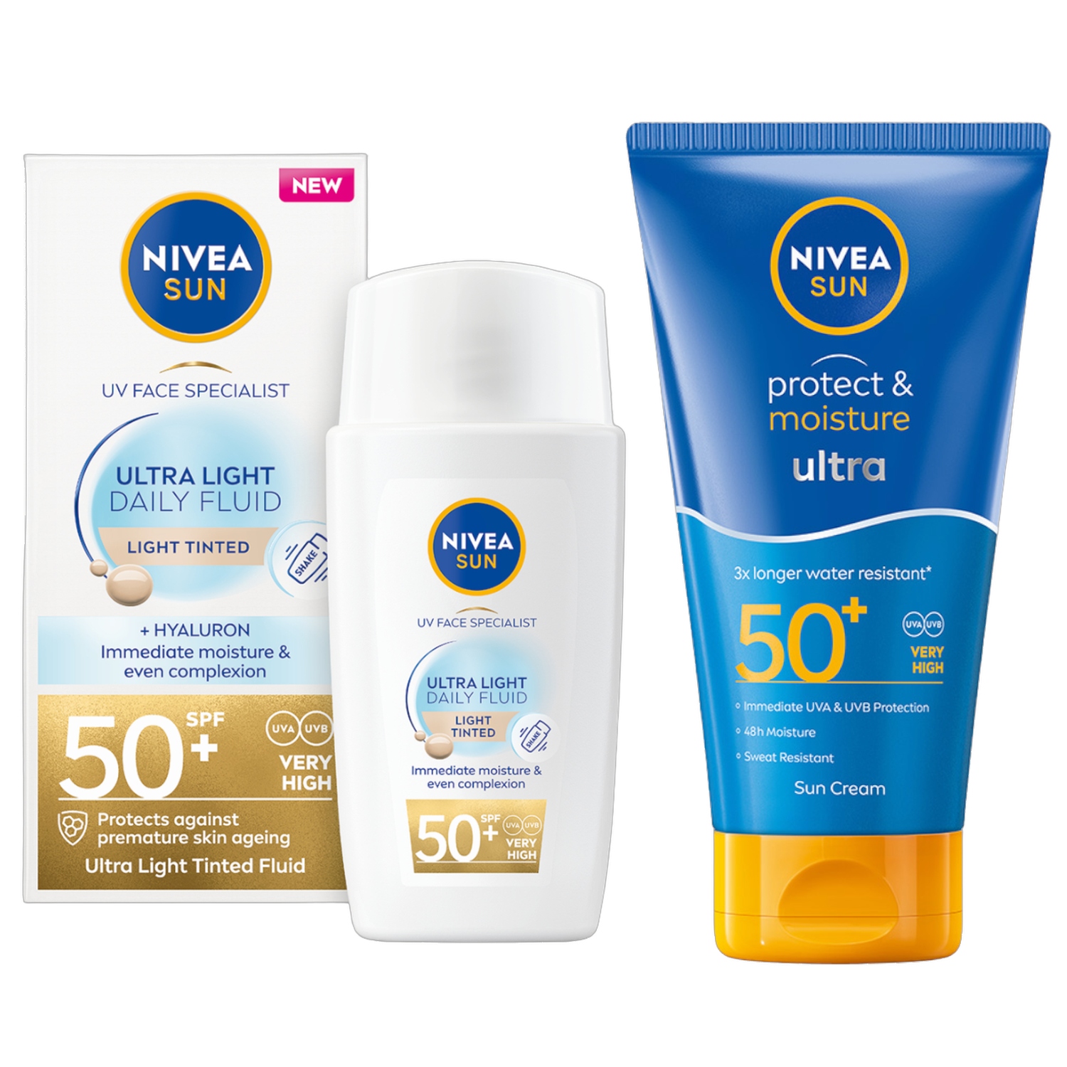 Nivea Sun Fluid Podklad SPF50 Světlý 40 ml Balzám na opalování SPF50+ 150 Ml