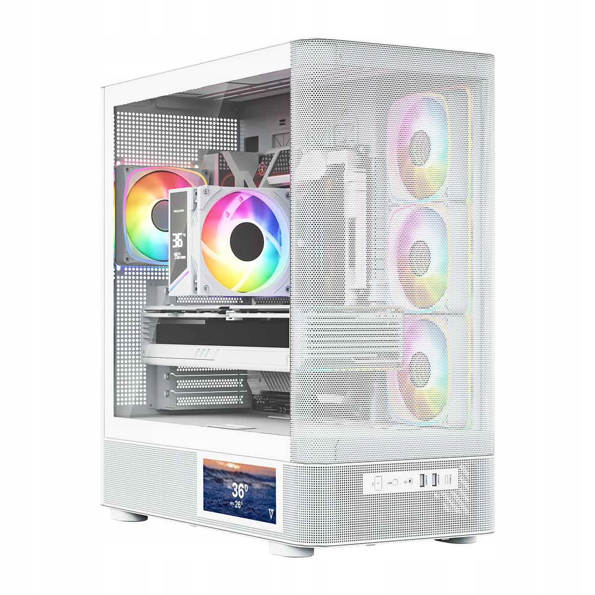 Herní počítačová skříň Modecom Volcano AQ400 Argb MIDI bílá