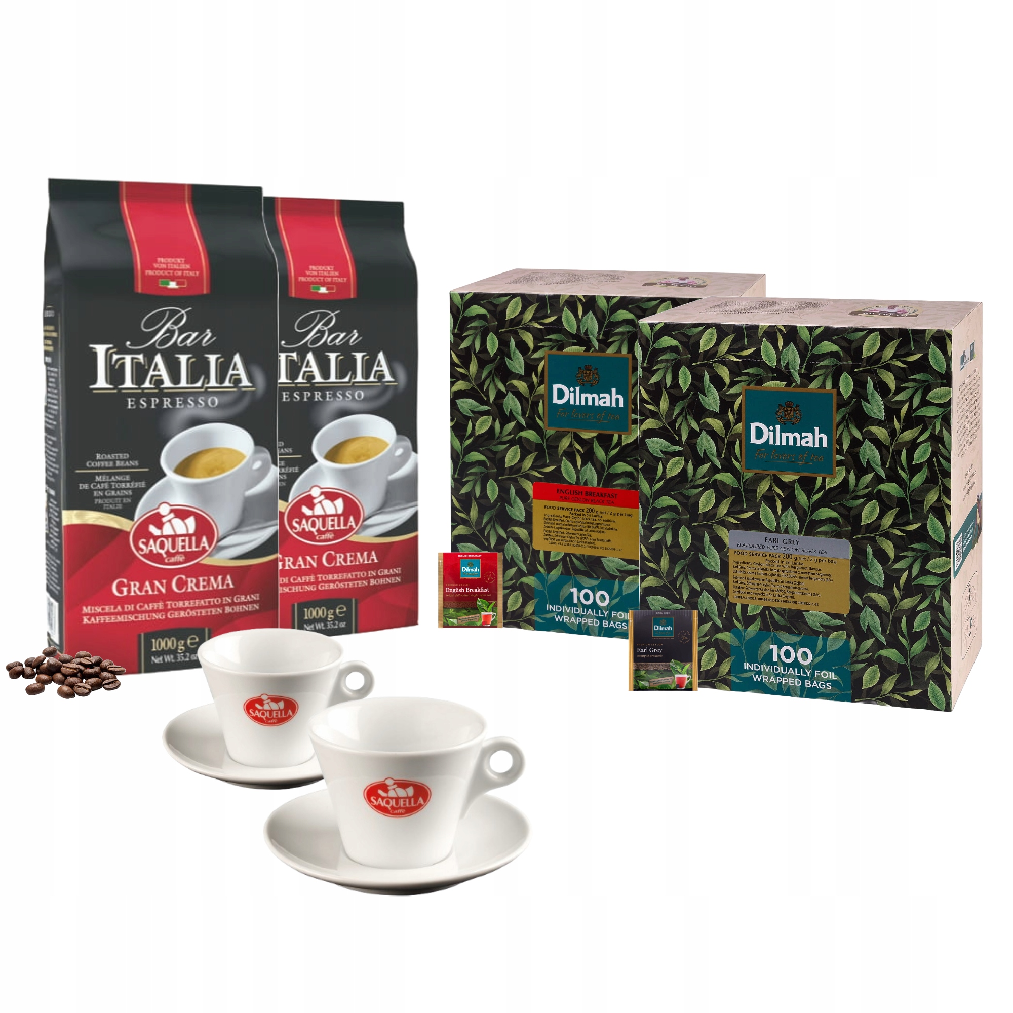 Herbata Dilmah 2x100 Kopert Kawa Ziarnista 2kg 2 filiżanki