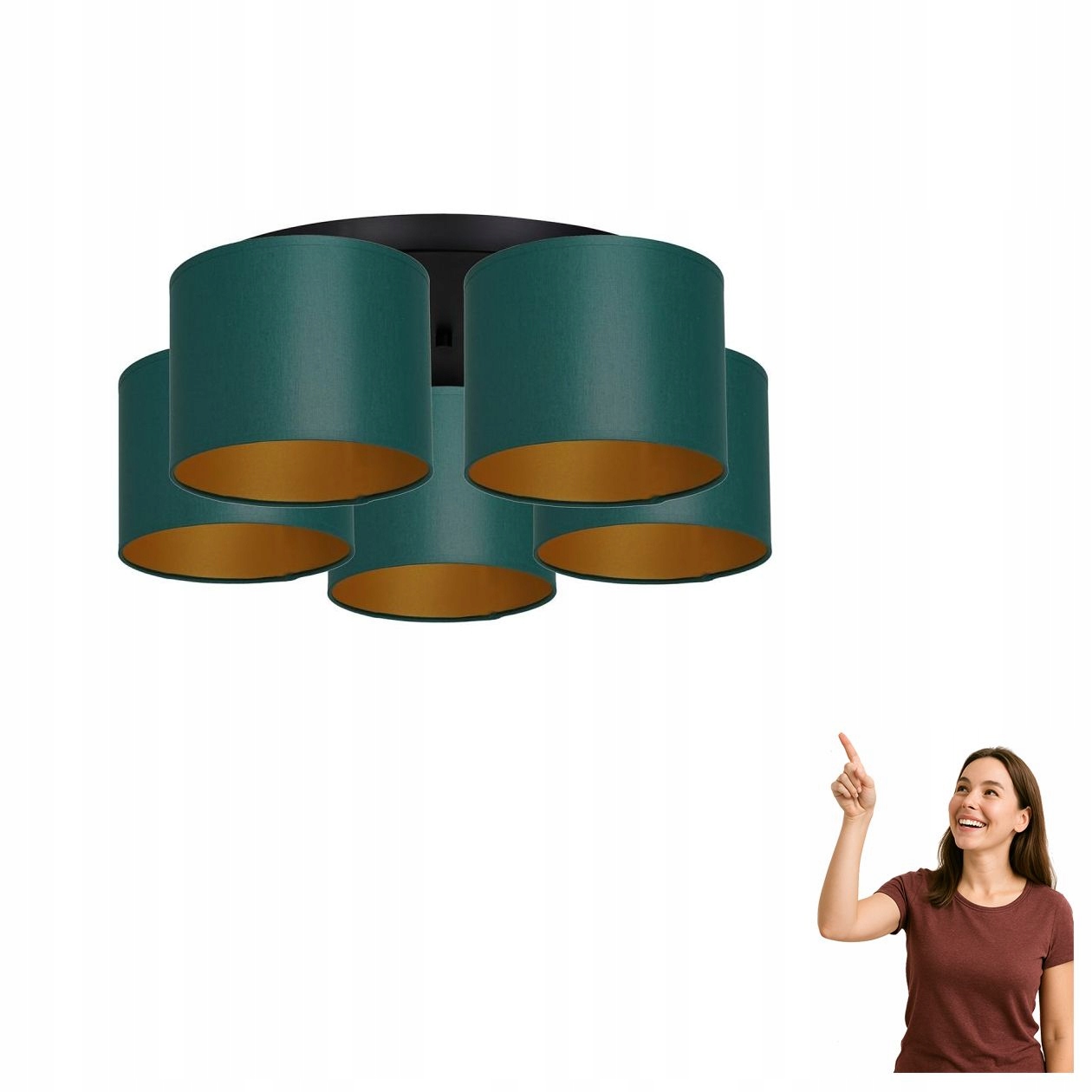 Päťplamenná stropná lampa Arden 3546 Luminex