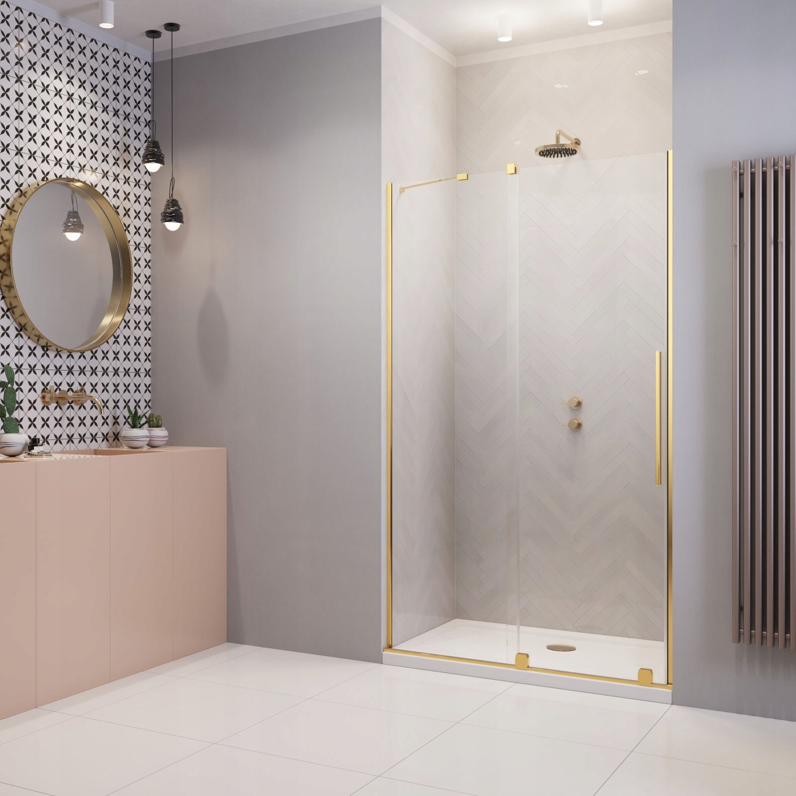 Drzwi prysznicowe przesuwne szklane 100 L satynowe Rodzaj drzwi do wnęki